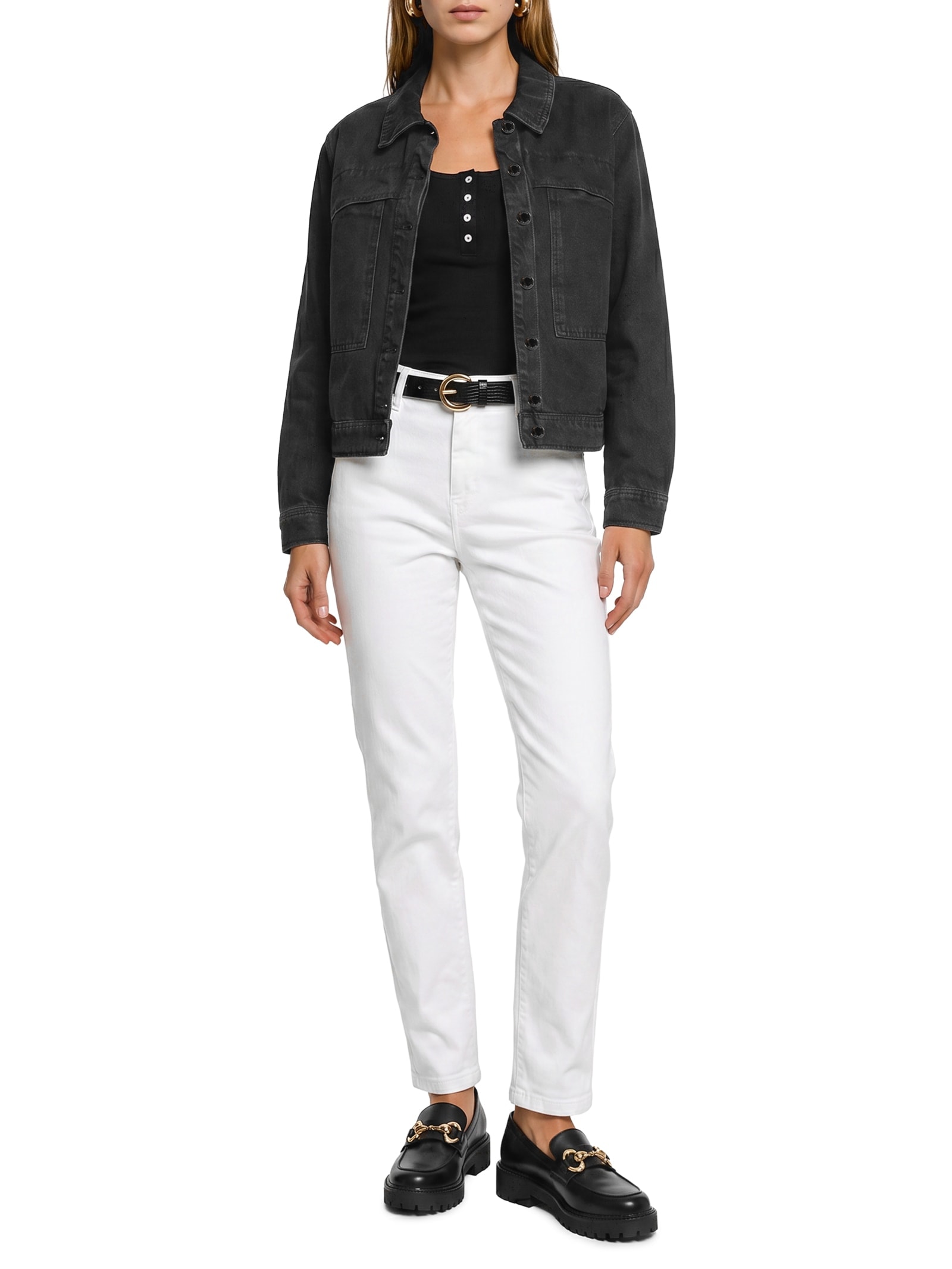 Jaqueta Jeans Feminina Preto Lez A Lez