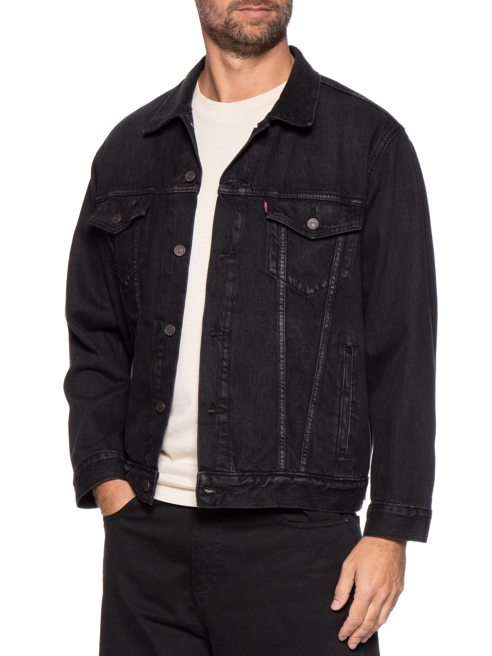 Jaqueta Jeans Masculina Relaxed Fit Trucker Preto Levi's