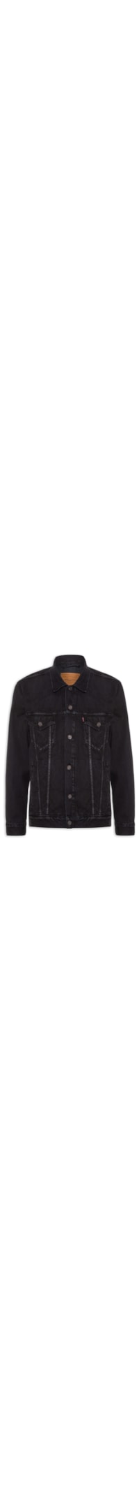 Jaqueta Jeans Masculina Relaxed Fit Trucker - Preto