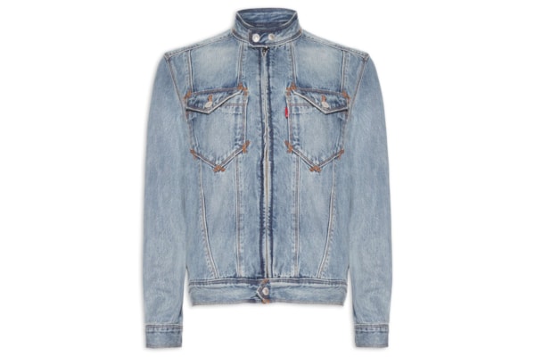 Jaqueta Jeans Masculina Relaxed Fit Twisted Moto - Azul