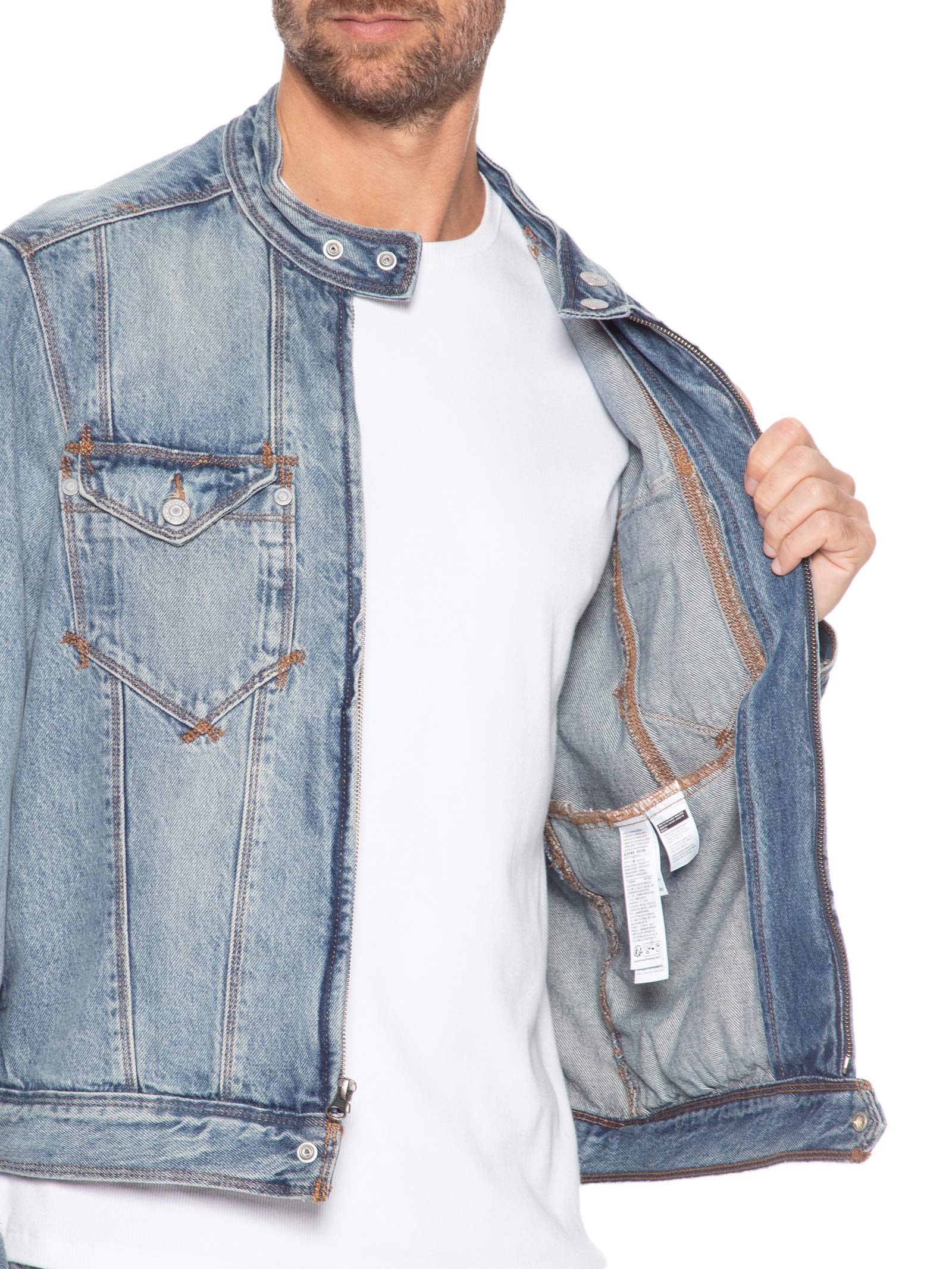 Jaqueta Jeans Masculina Relaxed Fit Twisted Moto Azul Levi's