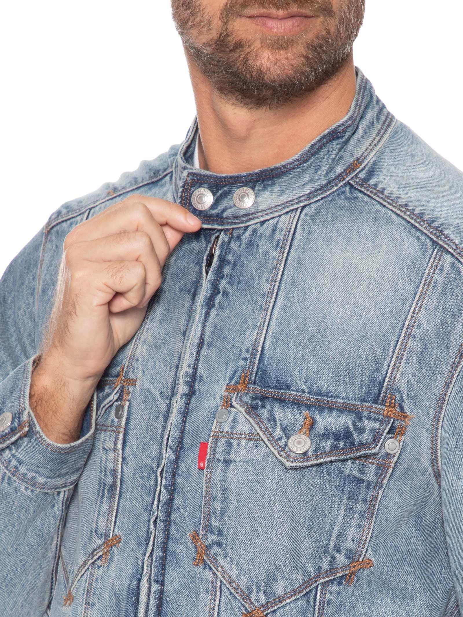 Jaqueta Jeans Masculina Relaxed Fit Twisted Moto Azul Levi's