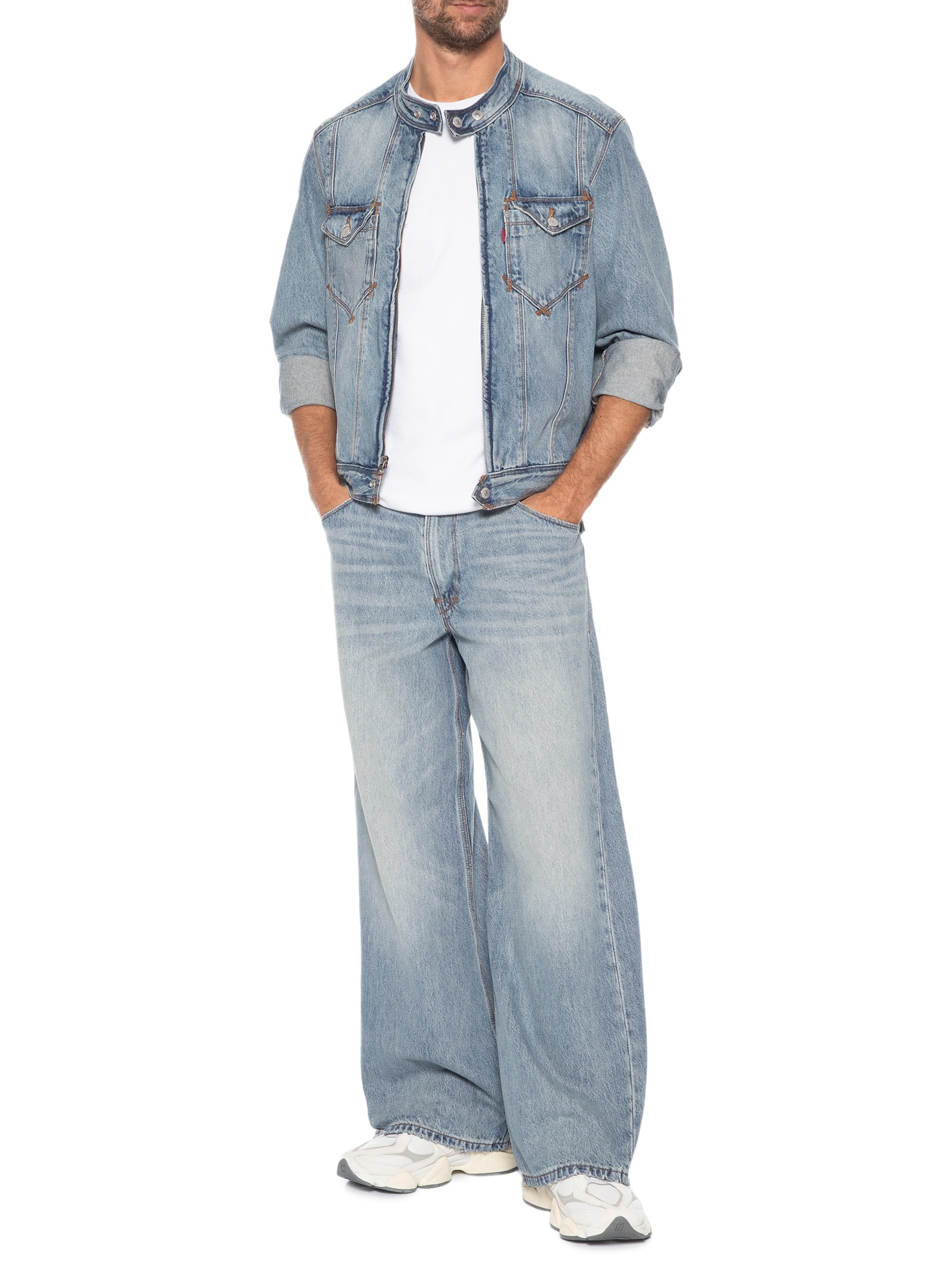 Jaqueta Jeans Masculina Relaxed Fit Twisted Moto – Azul Levi's