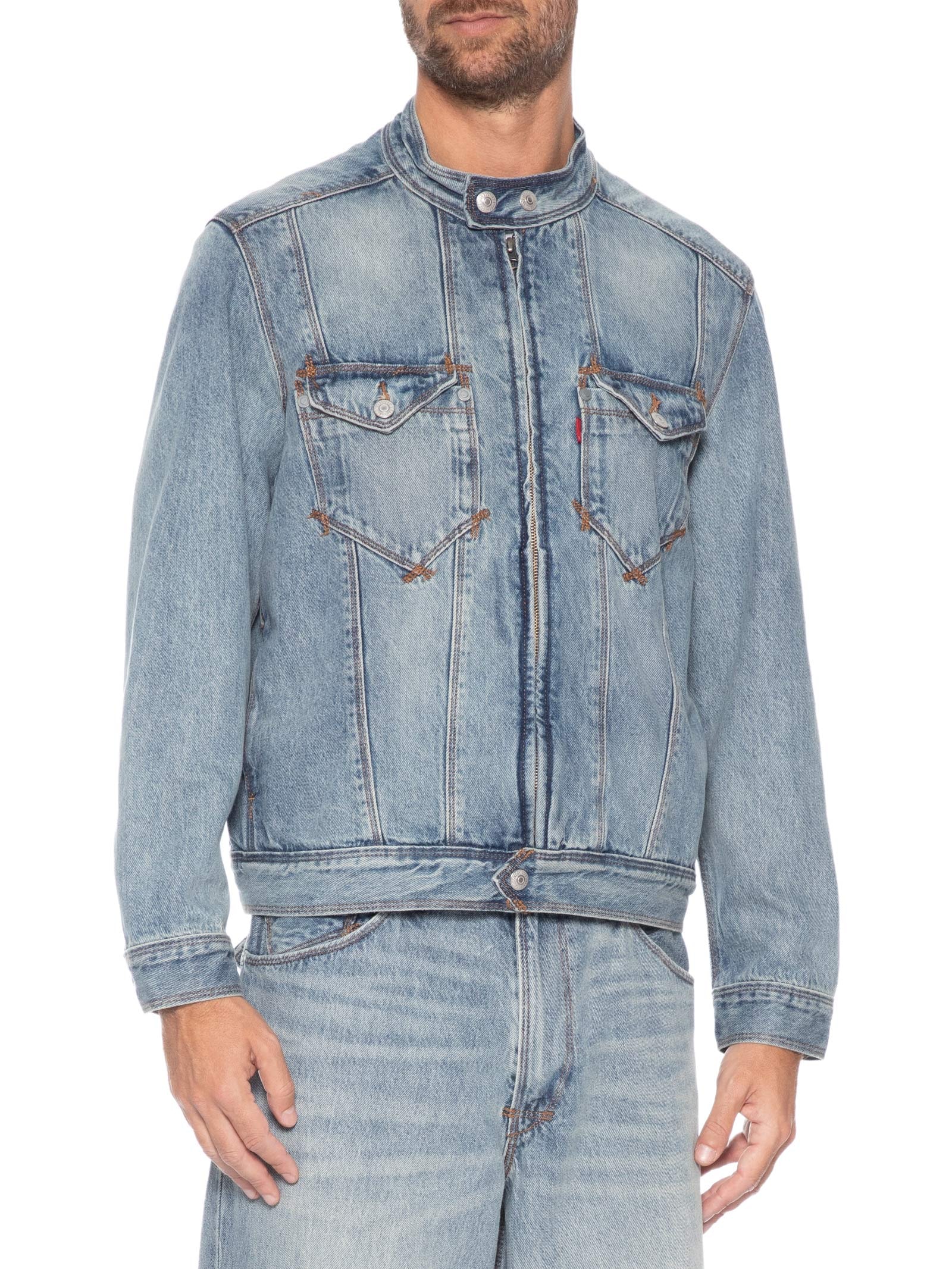 Jaqueta Jeans Masculina Relaxed Fit Twisted Moto – Azul Levi's