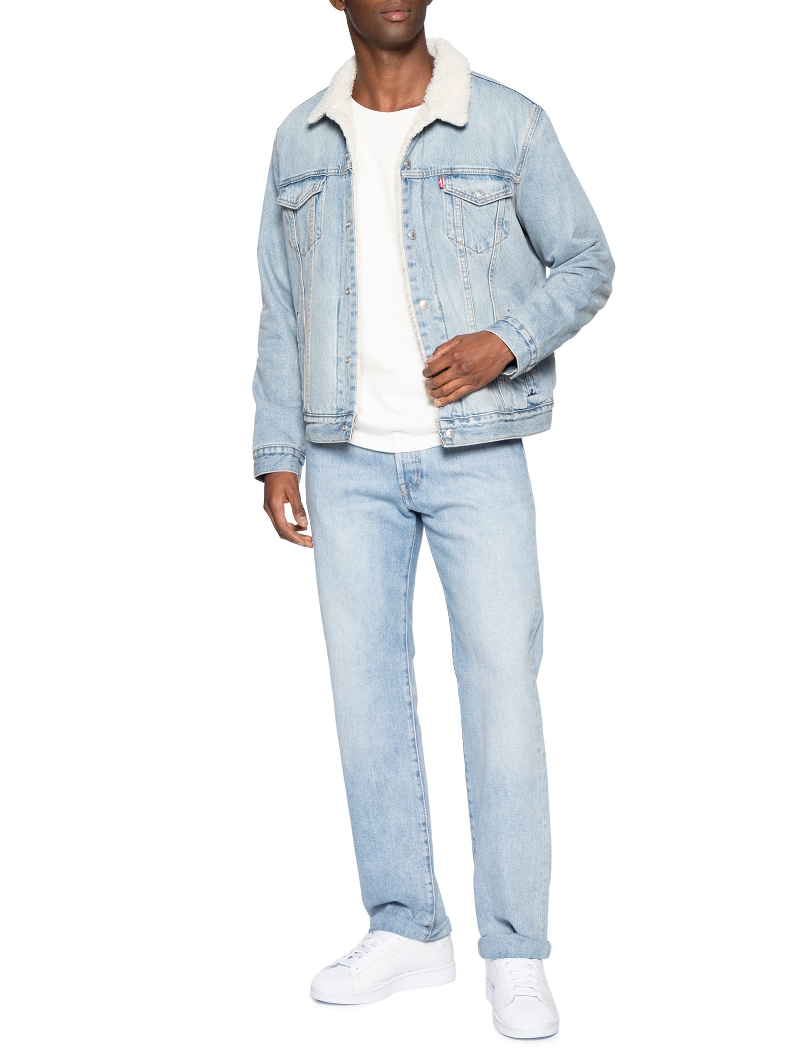 Jaqueta Jeans Masculina Type 3 Sherpa Trucker – Azul Levi's