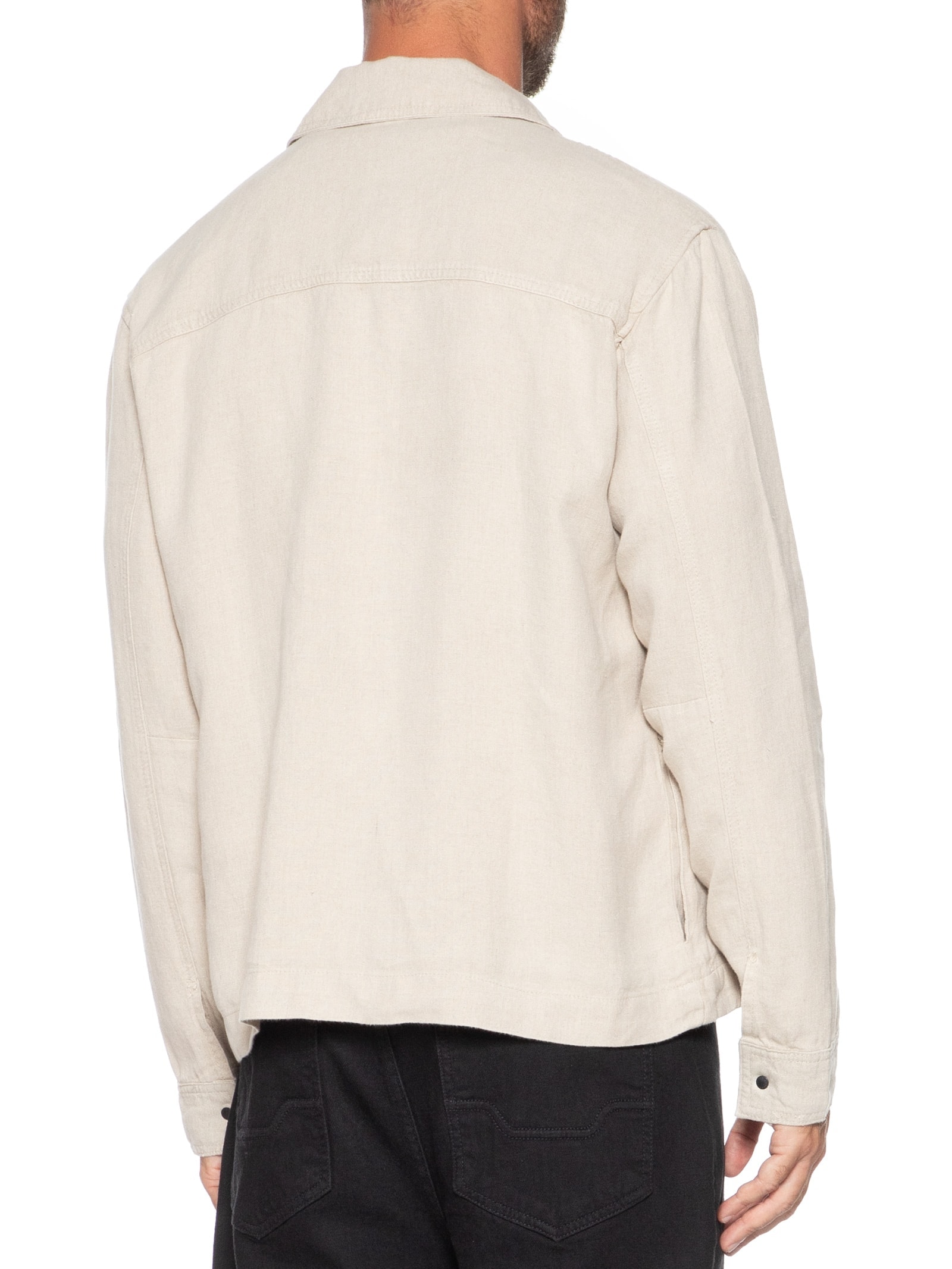 Jaqueta Jeans Masculina Utility Linen Over  Bege Osklen