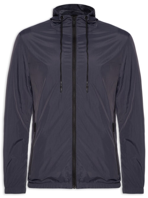 Jaqueta Masculia Corta Vento Com Capuz – Azul