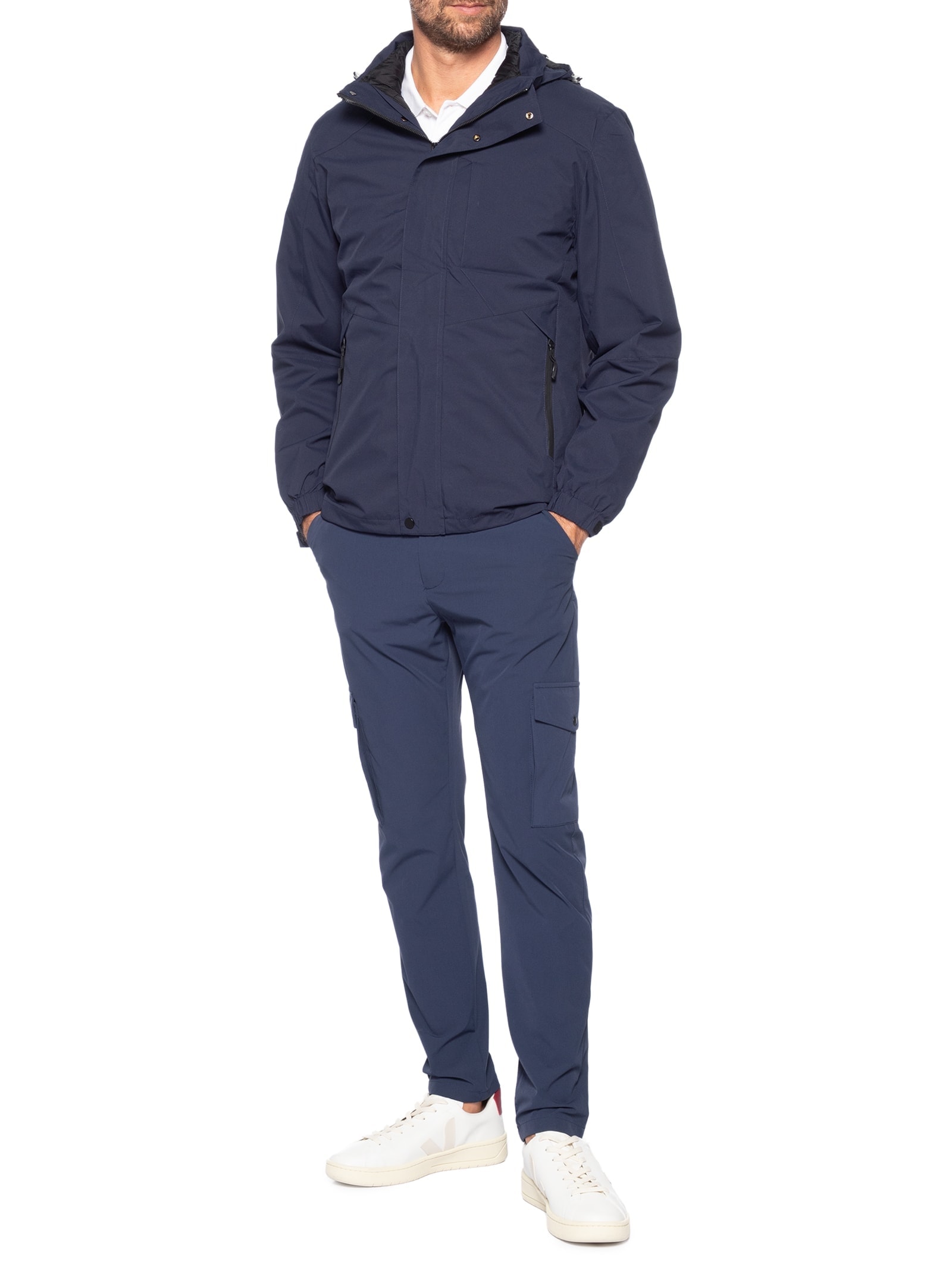 Jaqueta Masculina 3 Em 1 Impermeável Azul '2 Essential