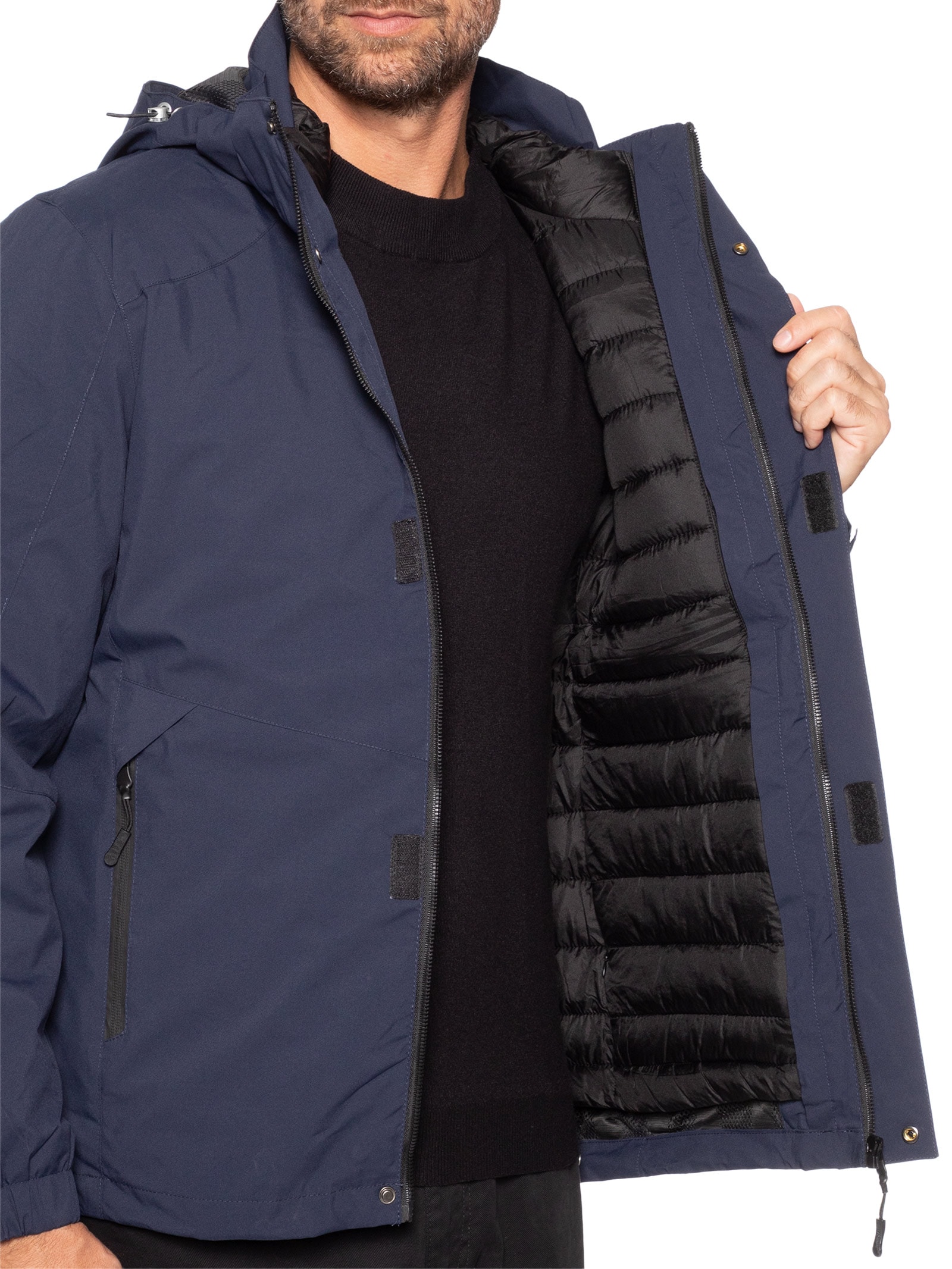 Jaqueta Masculina 3 Em 1 Impermeável Azul '2 Essential