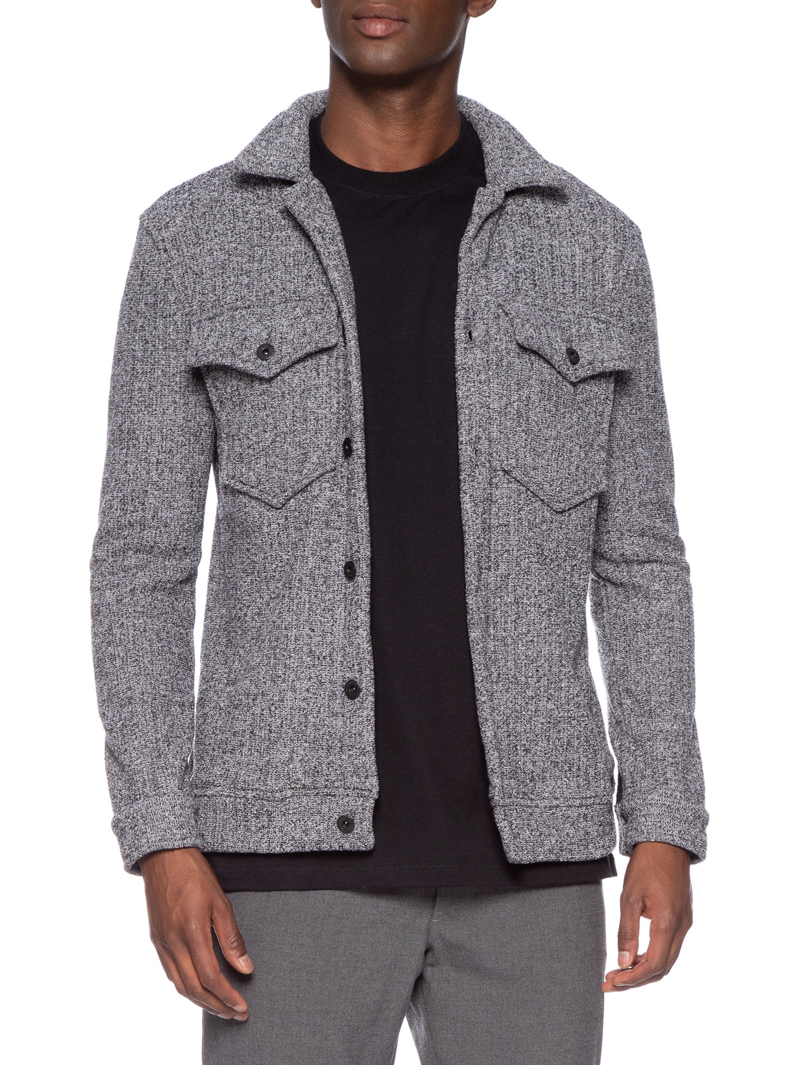 Sergio K. - Jaqueta Masculina 5 Pockets Tweed - Cinza