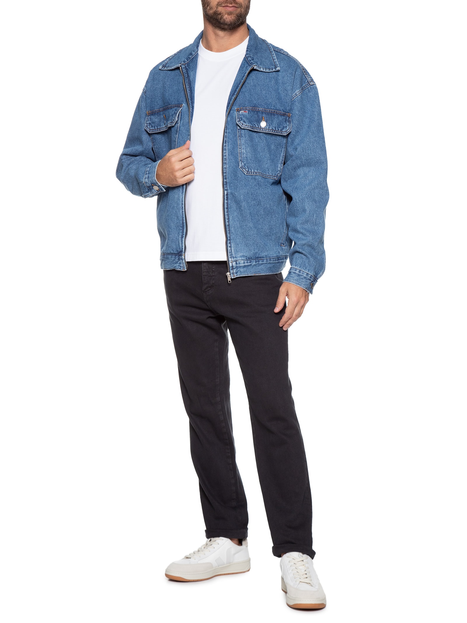 Tommy Jeans - Jaqueta Masculina Ab Aiden Ovsz Coach Jkt Bh - Azul