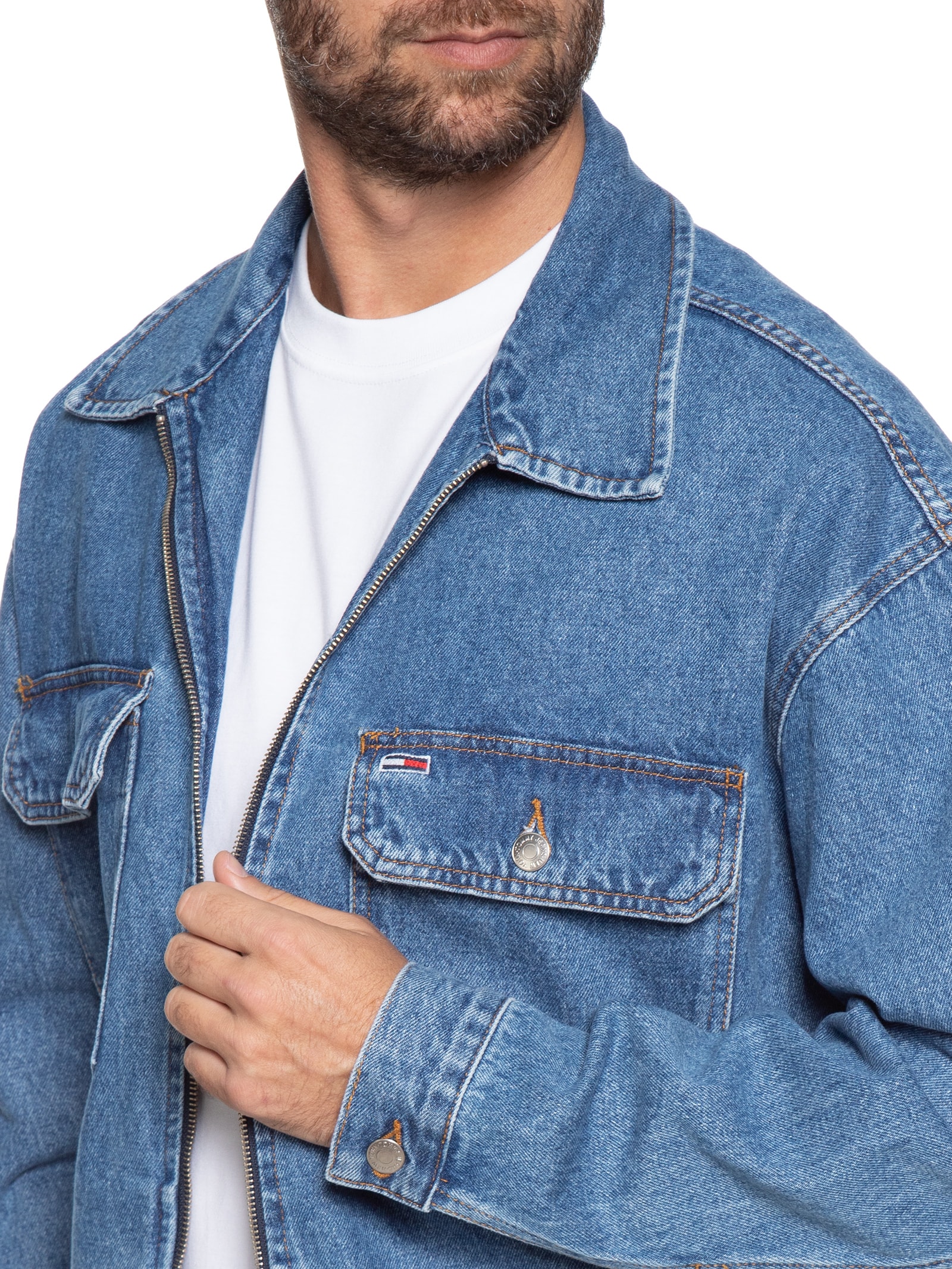 Tommy Jeans - Jaqueta Masculina Ab Aiden Ovsz Coach Jkt Bh - Azul