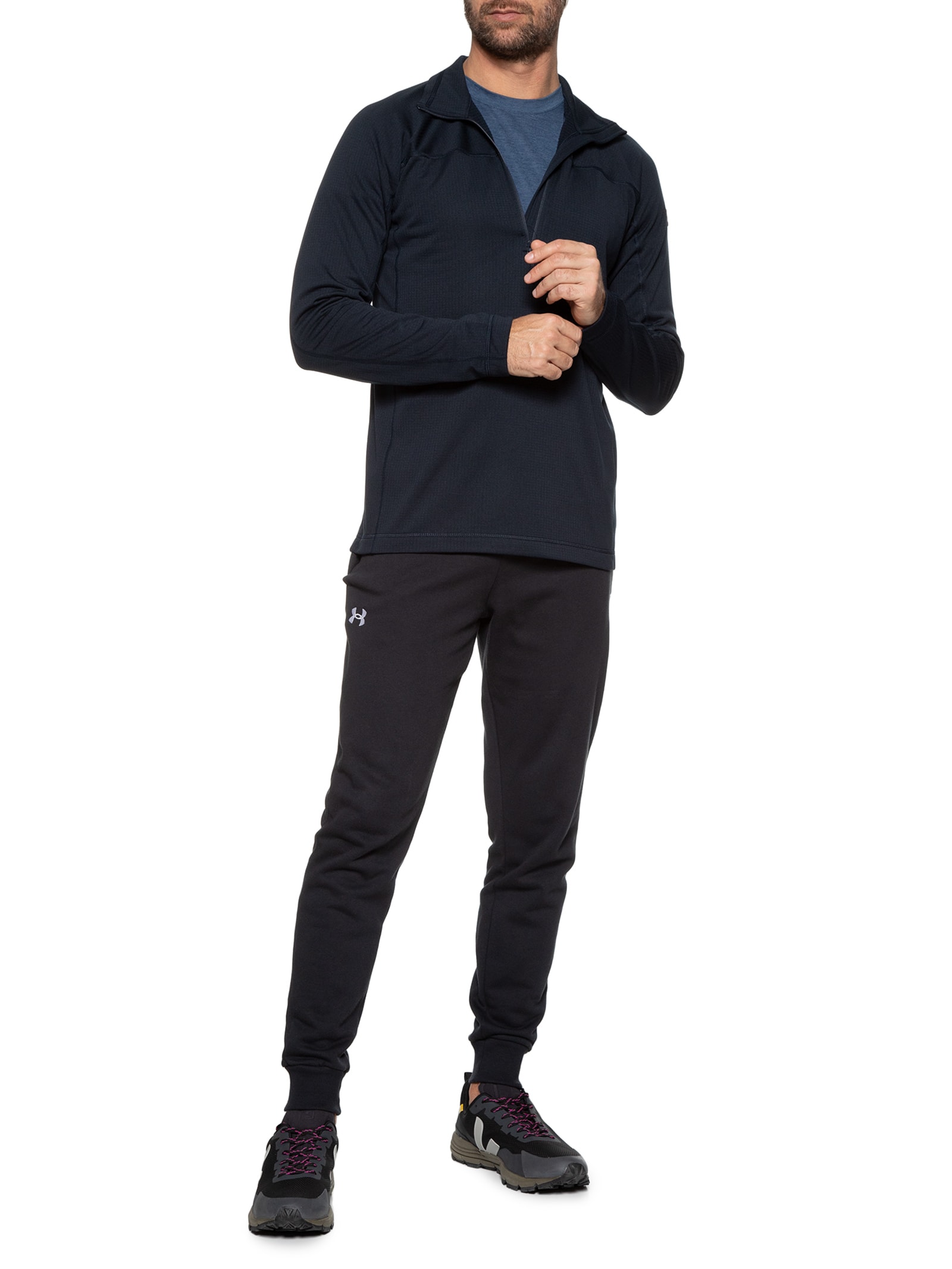 Fjällräven - Jaqueta Masculina Abisko Lite Fleece 1/2 Zip - Azul