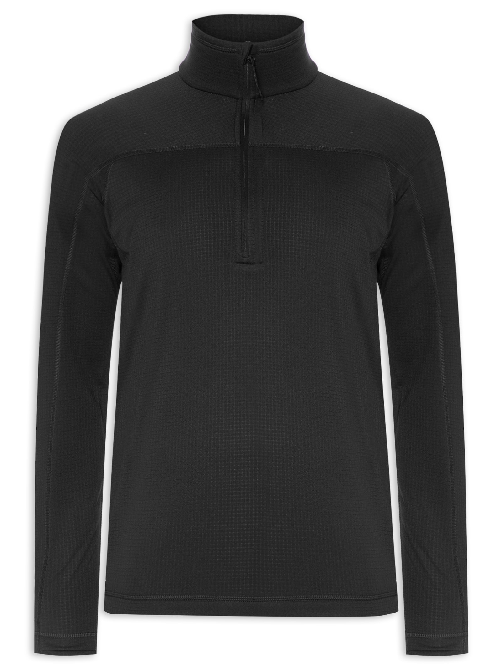Jaqueta Masculina Abisko Lite Fleece 1/2 Zip Preto Fjällräven