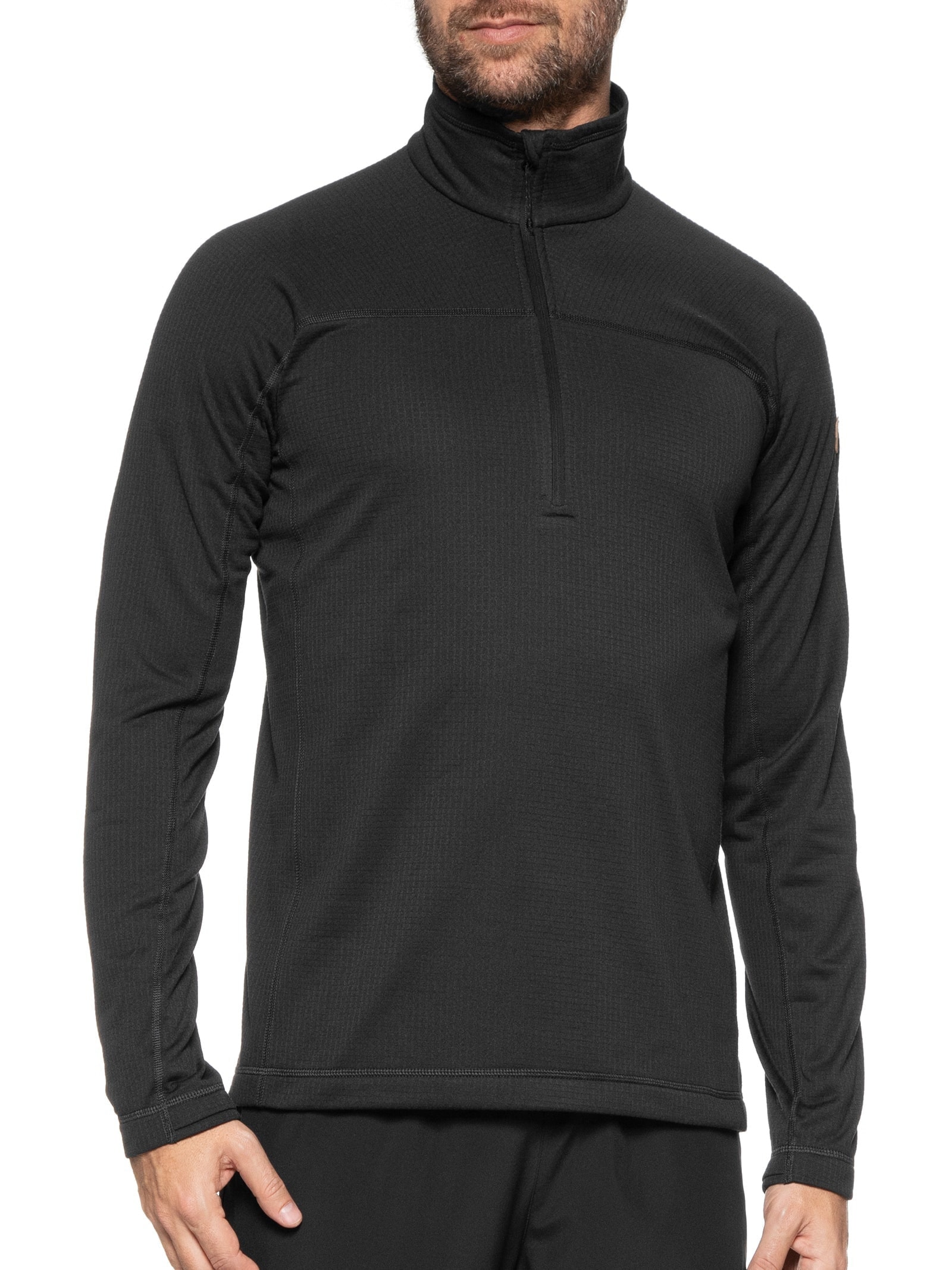 Jaqueta Masculina Abisko Lite Fleece 1/2 Zip Preto Fjällräven