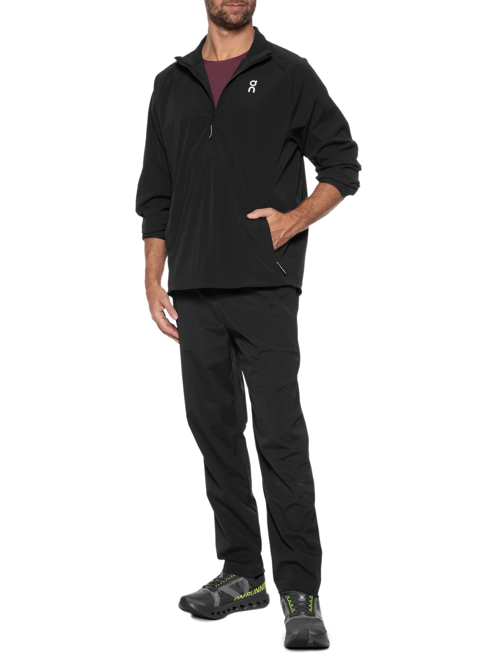On Running - Jaqueta Masculina All-Day 1/2 Zip Jacket - Preto