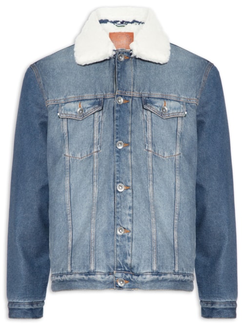 Jaqueta Masculina Aviador Jeans - Azul