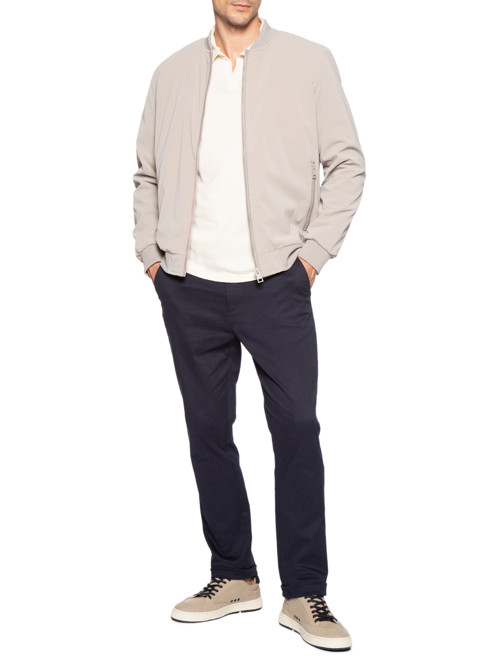 Jaqueta Masculina Bomber Bege Pineapple