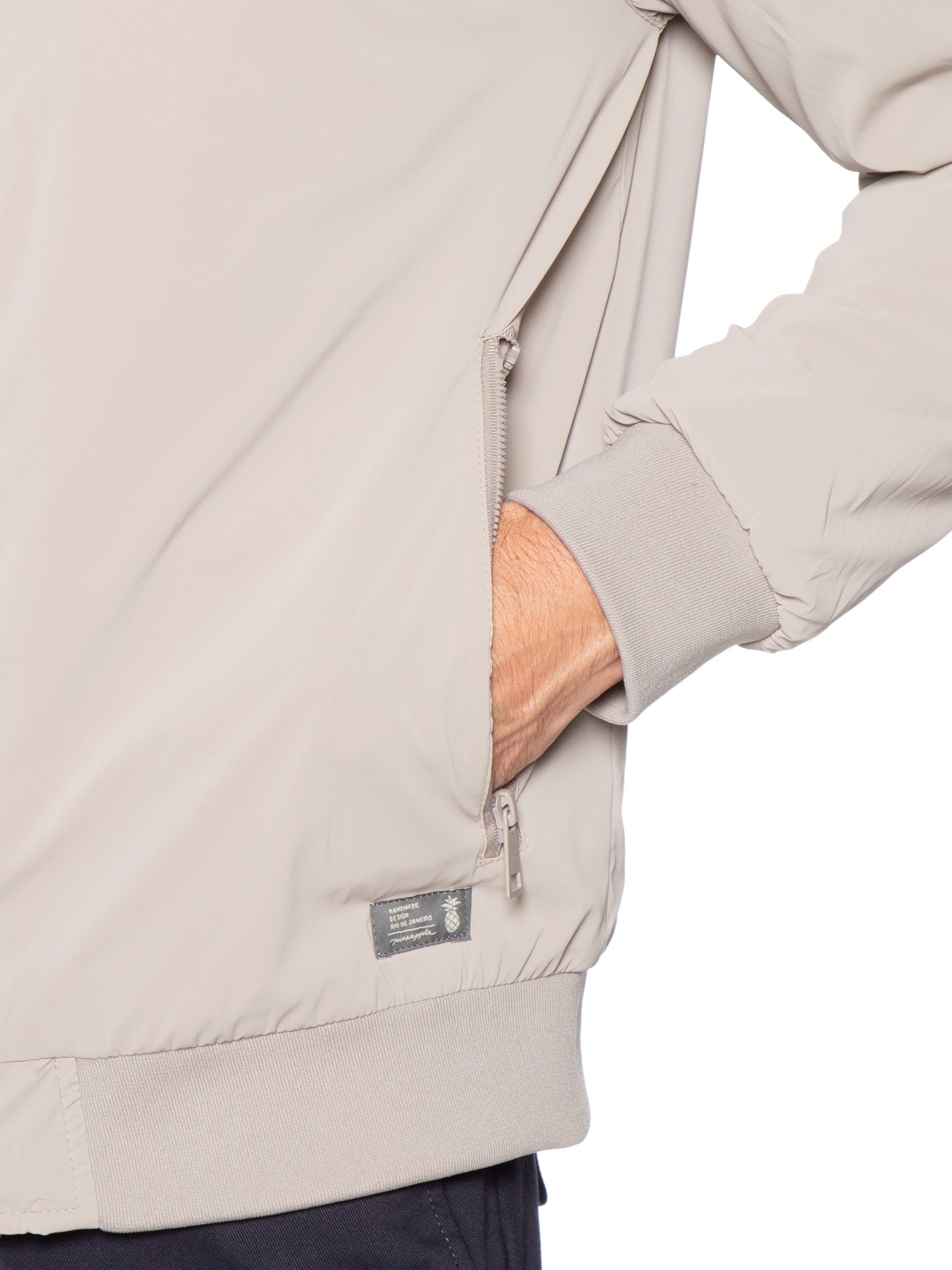 Jaqueta Masculina Bomber Bege Pineapple