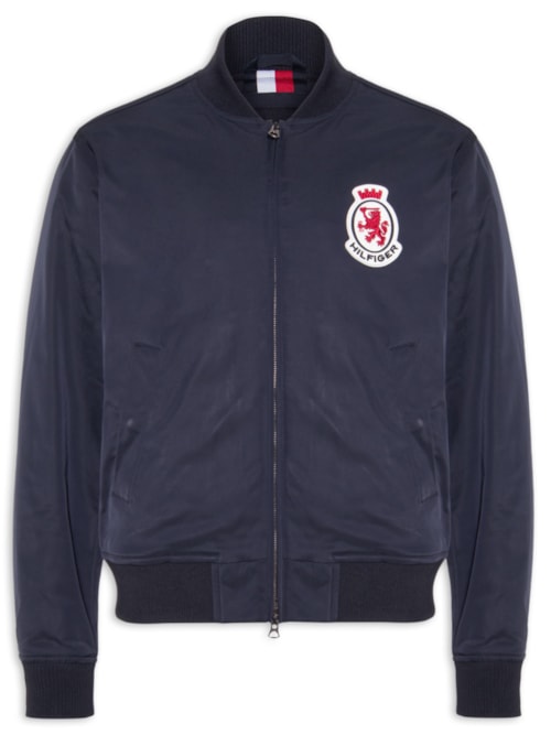Jaqueta Masculina Bomber Com Brasão Bordado – Azul