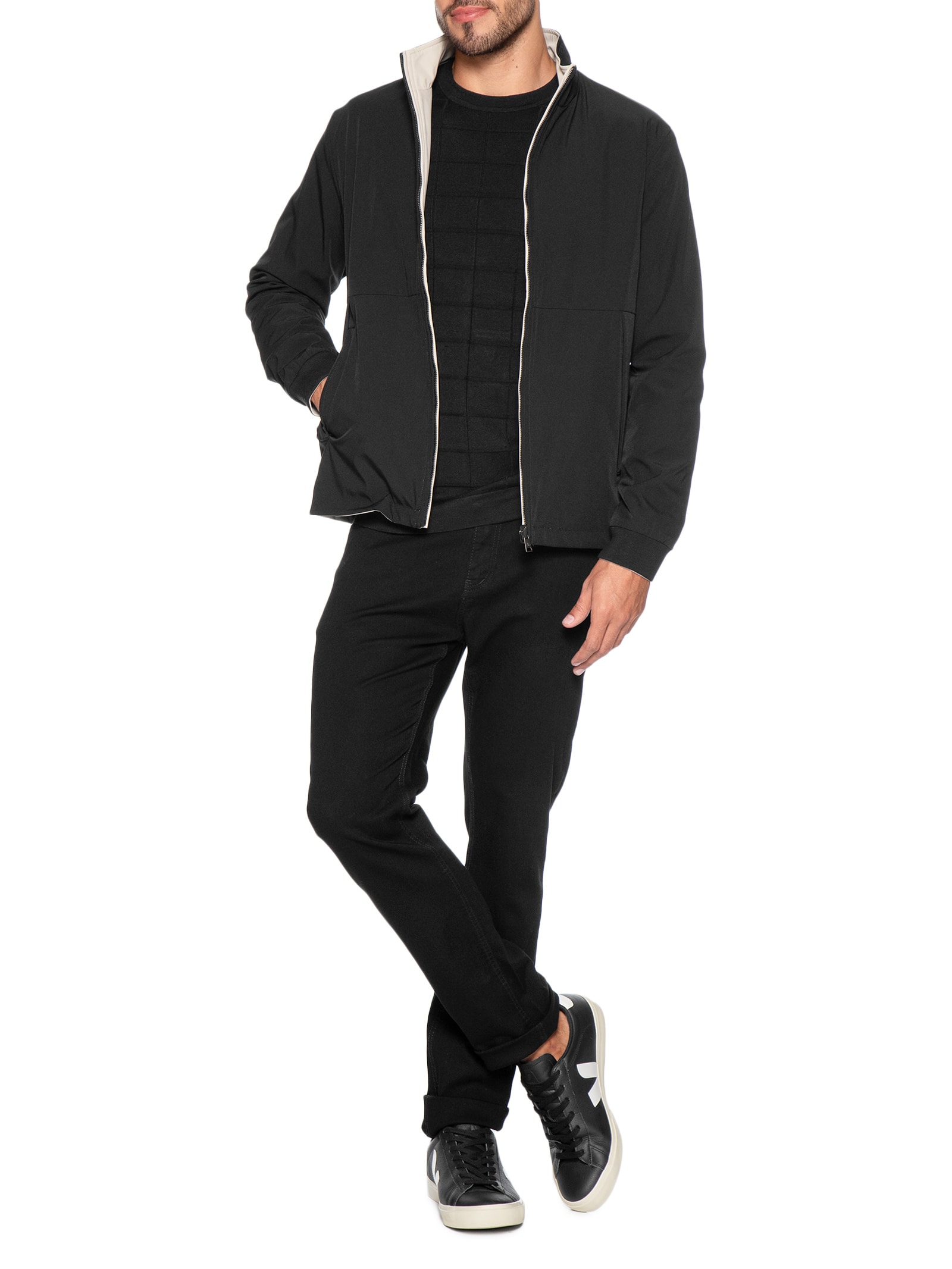 Jaqueta Masculina Bomber Corta Vento Dupla Face Liquid Repeler – Preto Aramis