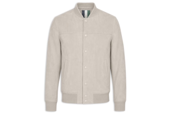 Jaqueta Masculina Bomber de Couro – Bege