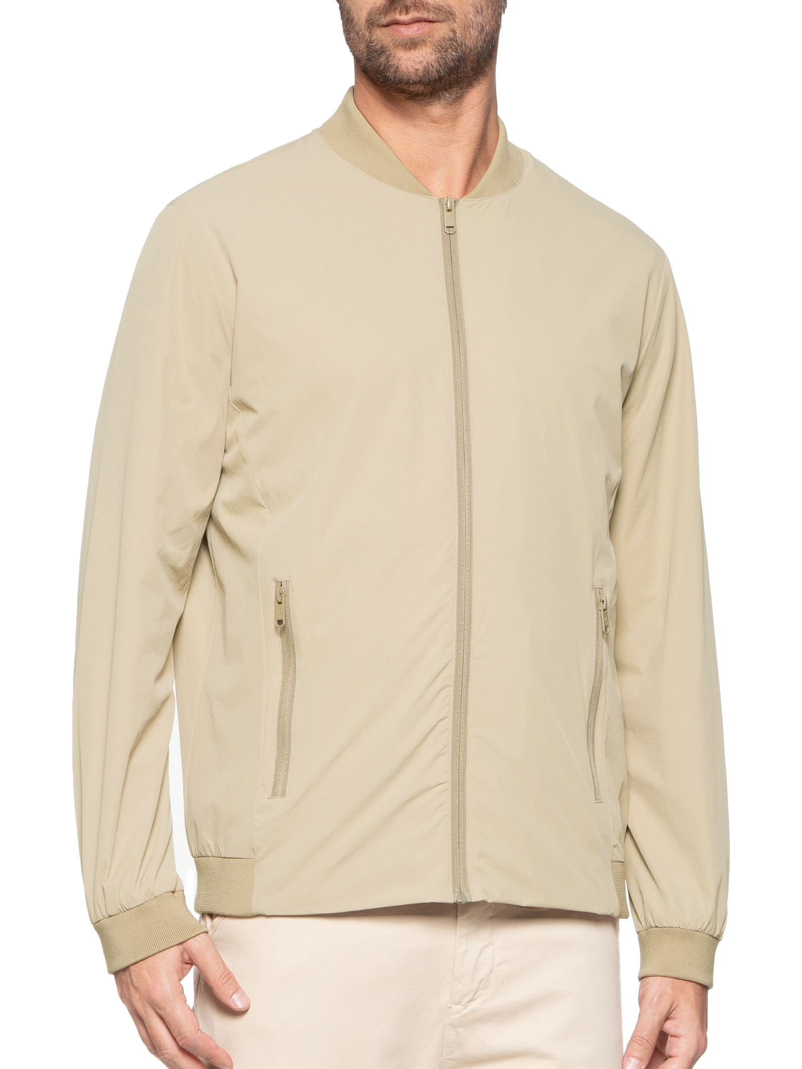 Jaqueta Masculina Bomber Easy Tech Bege Foxton