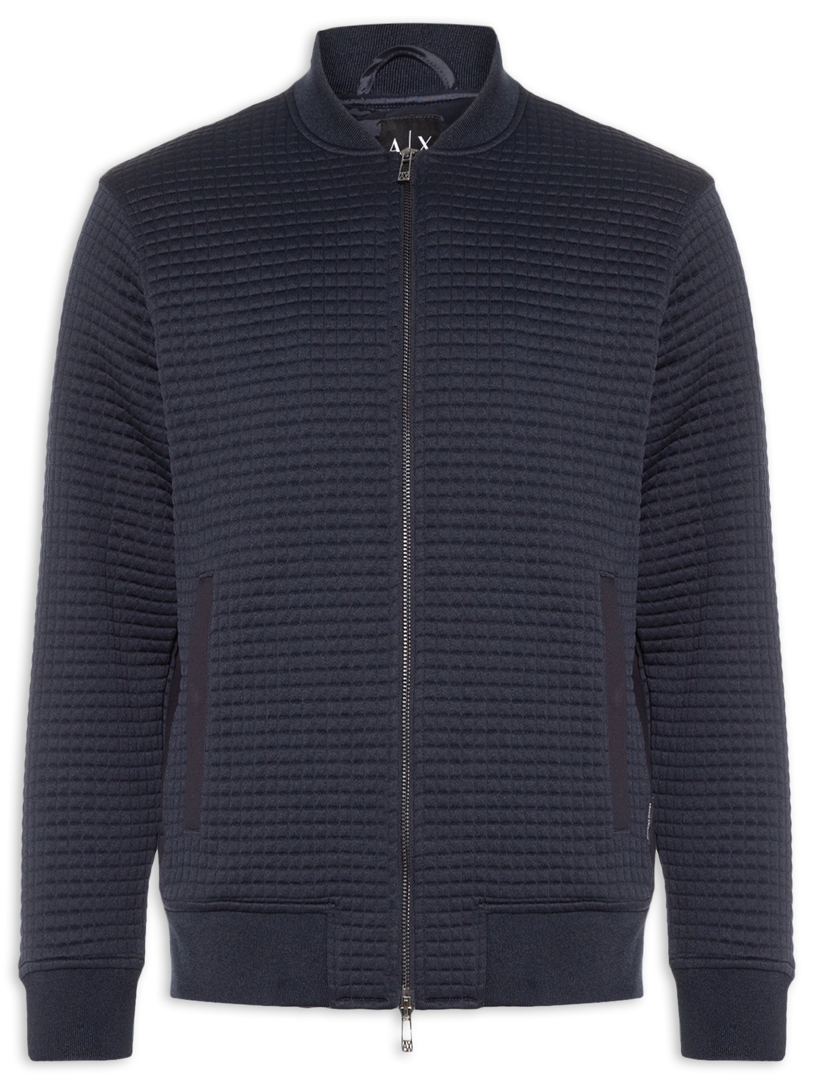 Jaqueta Masculina Bomber Jacquard Waffle Azul Armani Exchange