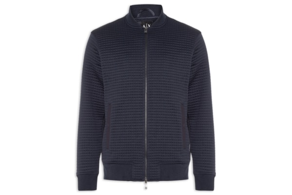 Jaqueta Masculina Bomber Jacquard Waffle - Azul