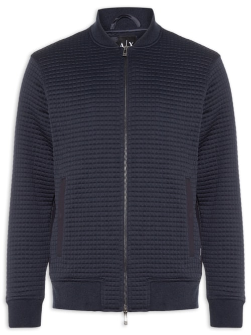 Jaqueta Masculina Bomber Jacquard Waffle - Azul