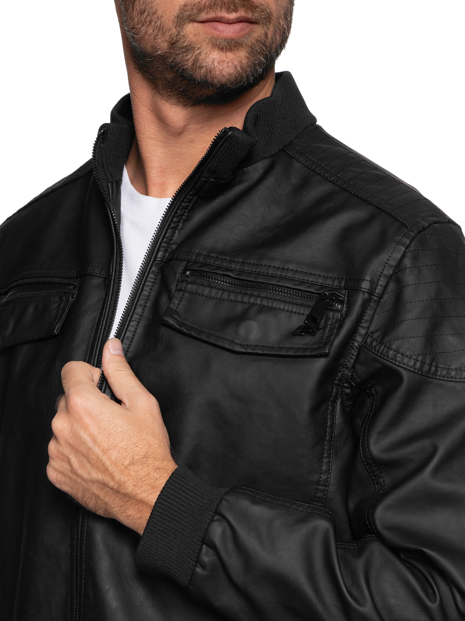 Ellus Jaqueta Masculina Bomber Pockets Zipper Preto