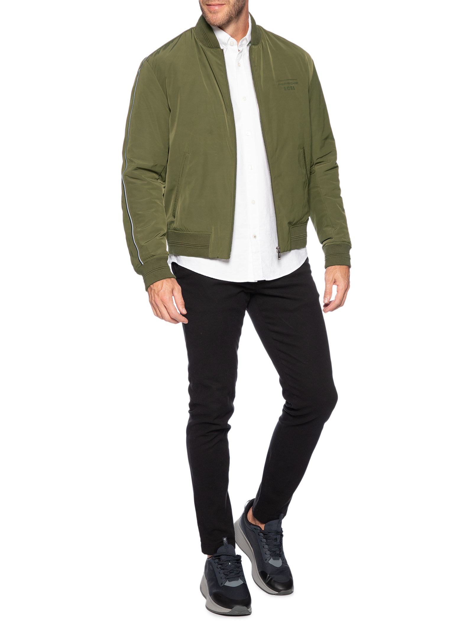 Jaqueta Masculina Bomber Porsche Coltar Verde Boss