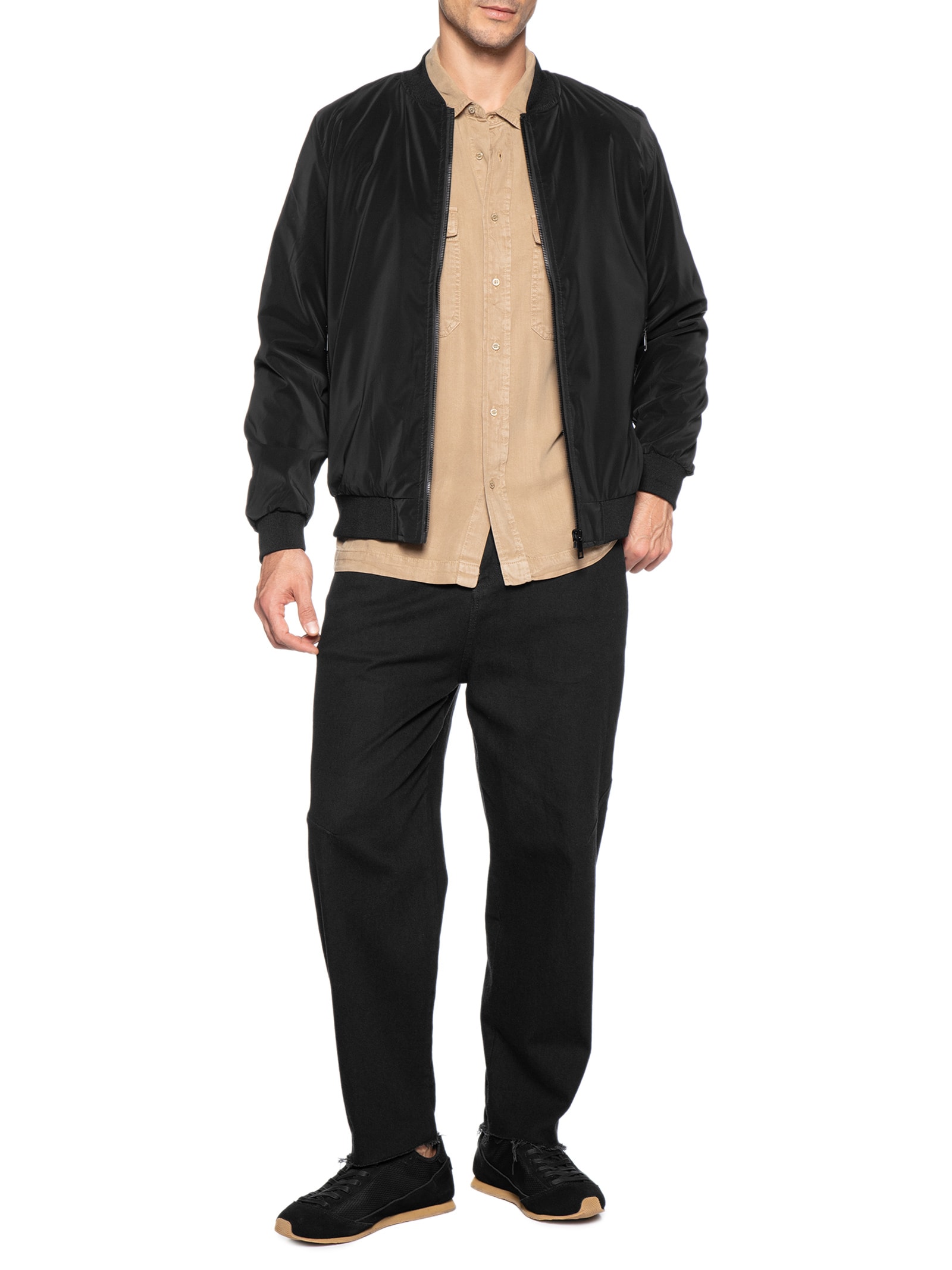 Jaqueta Masculina Bomber Preto Pineapple