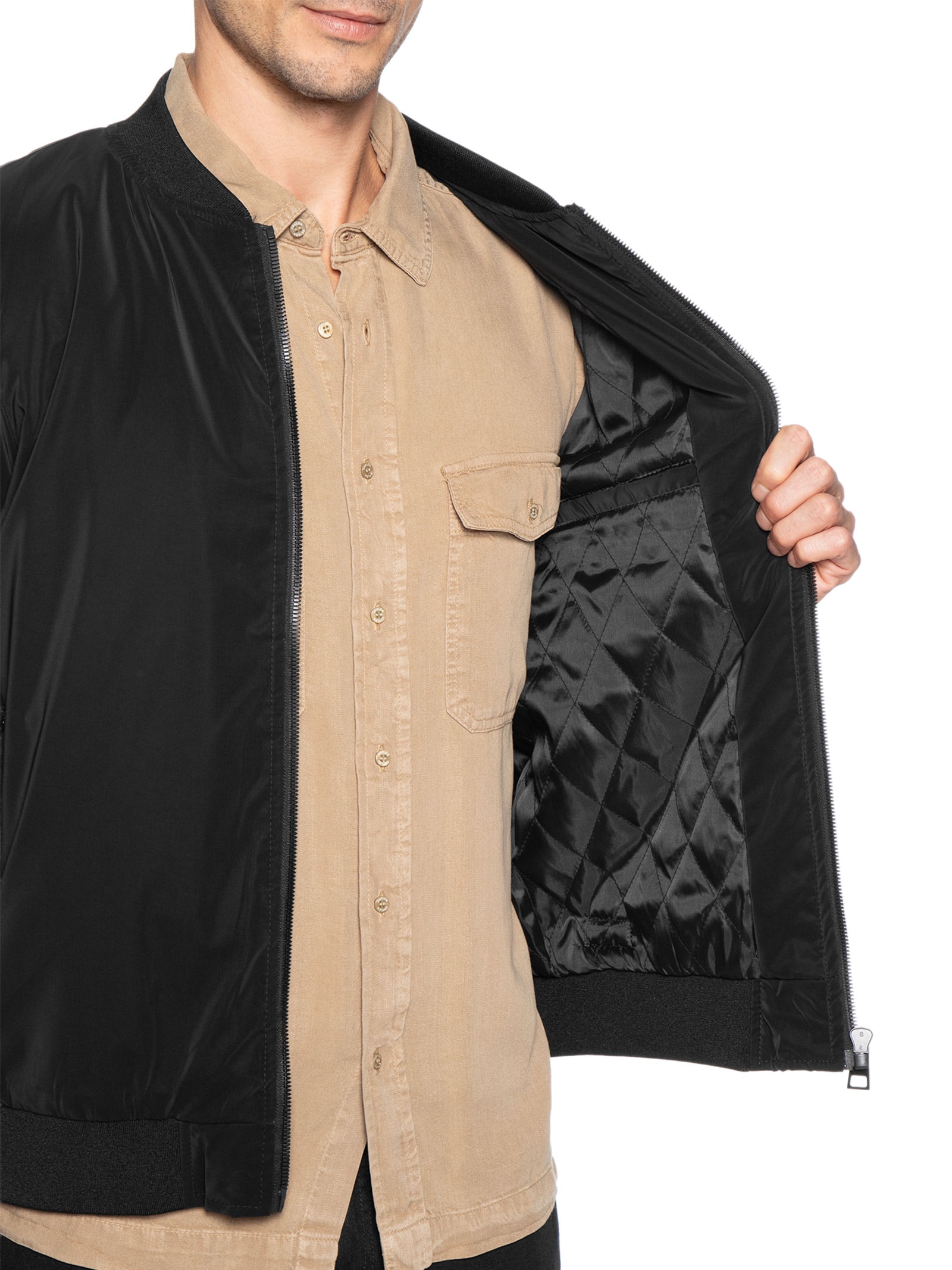 Jaqueta Masculina Bomber Preto Pineapple