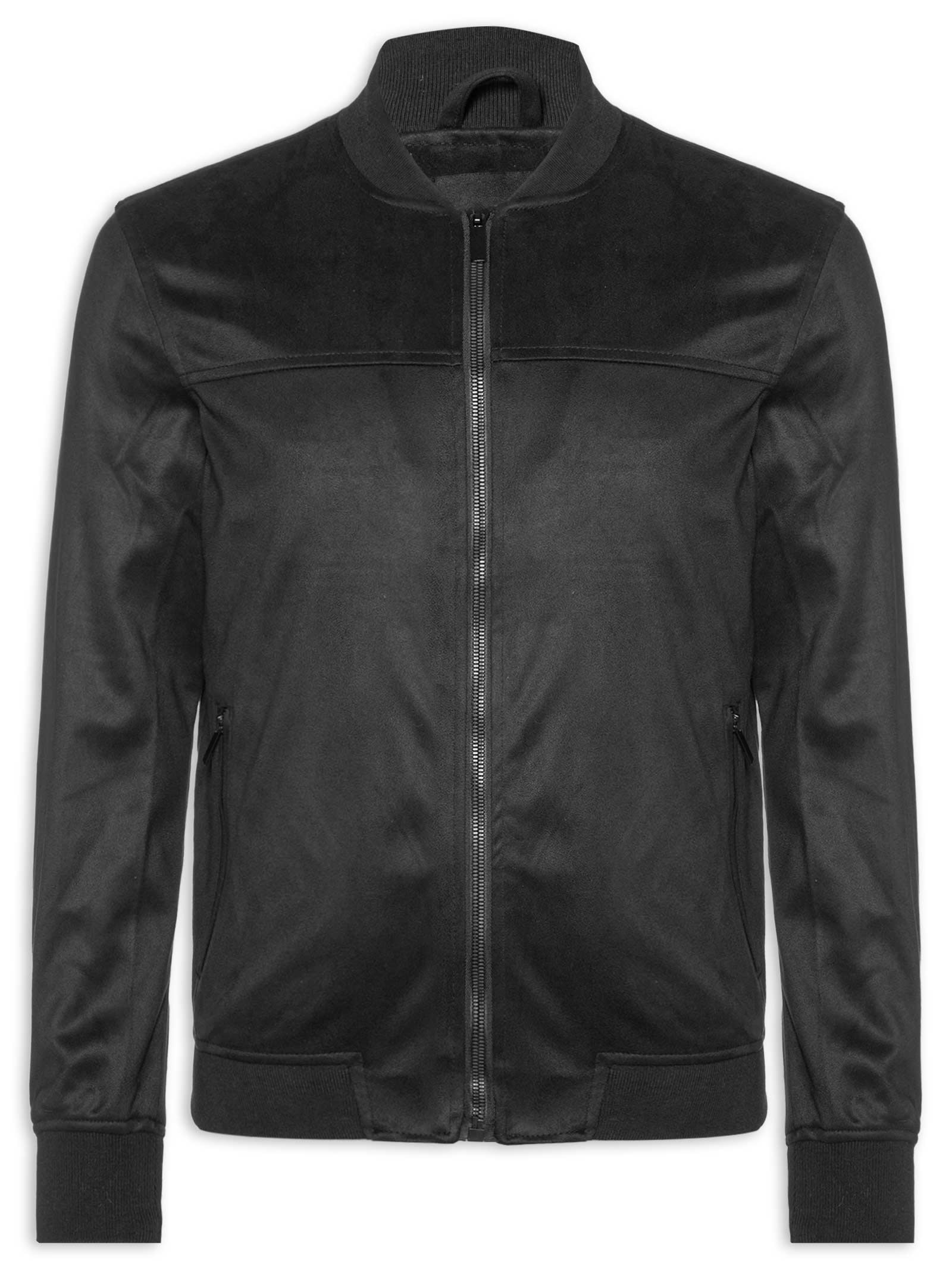 Jaqueta Masculina Bomber Suede Preto '2 Essential
