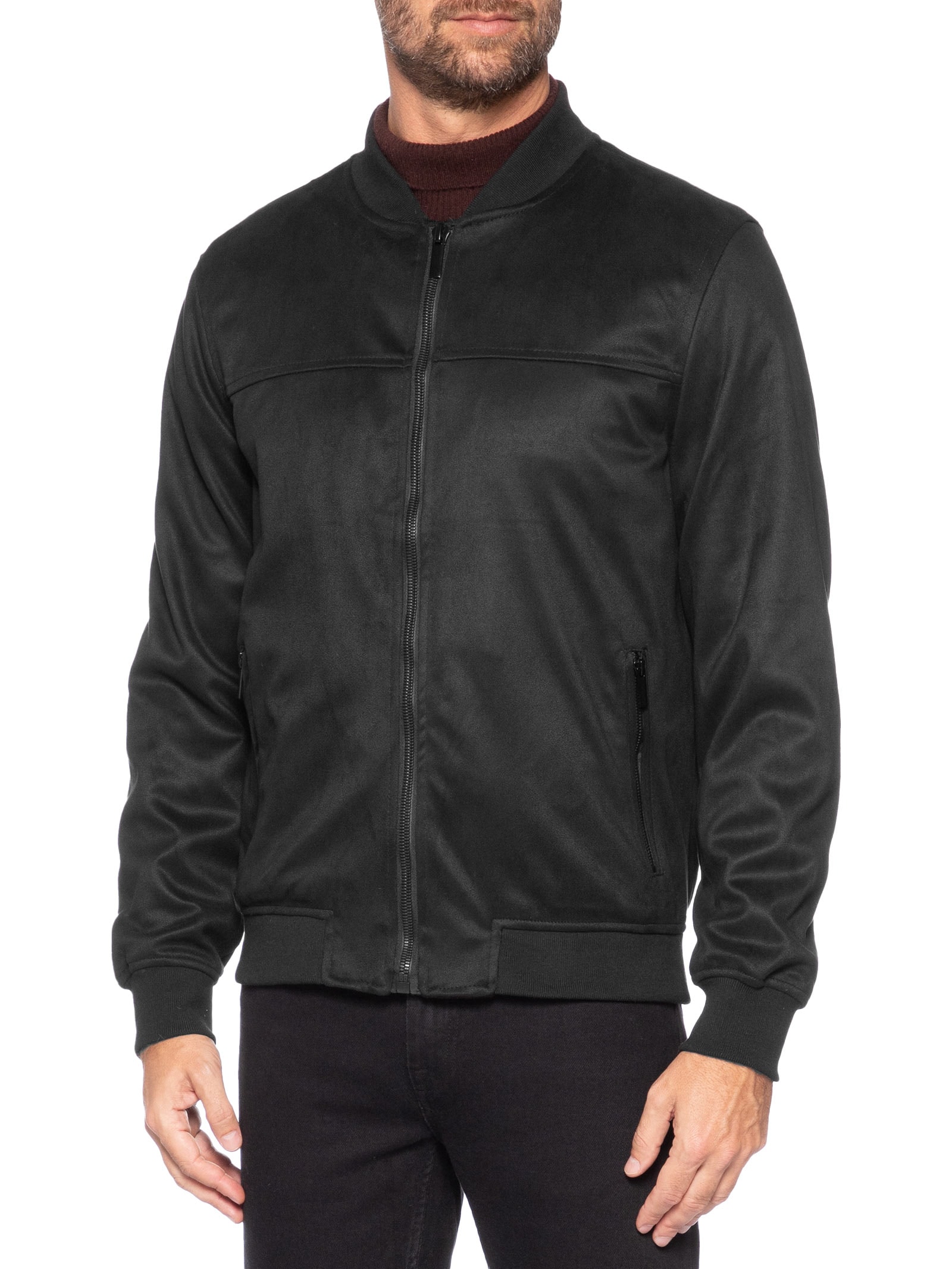 Jaqueta Masculina Bomber Suede Preto '2 Essential