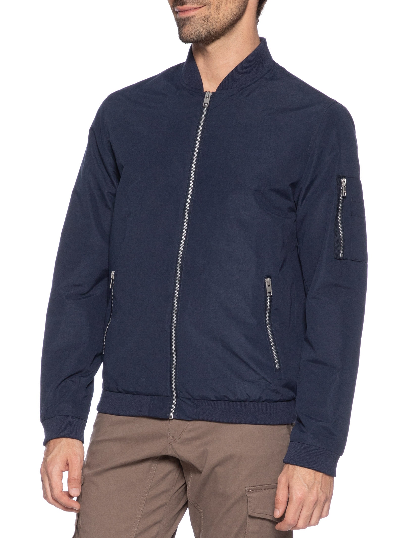Jaqueta Masculina Bomber Water Resistant Azul Jack & Jones
