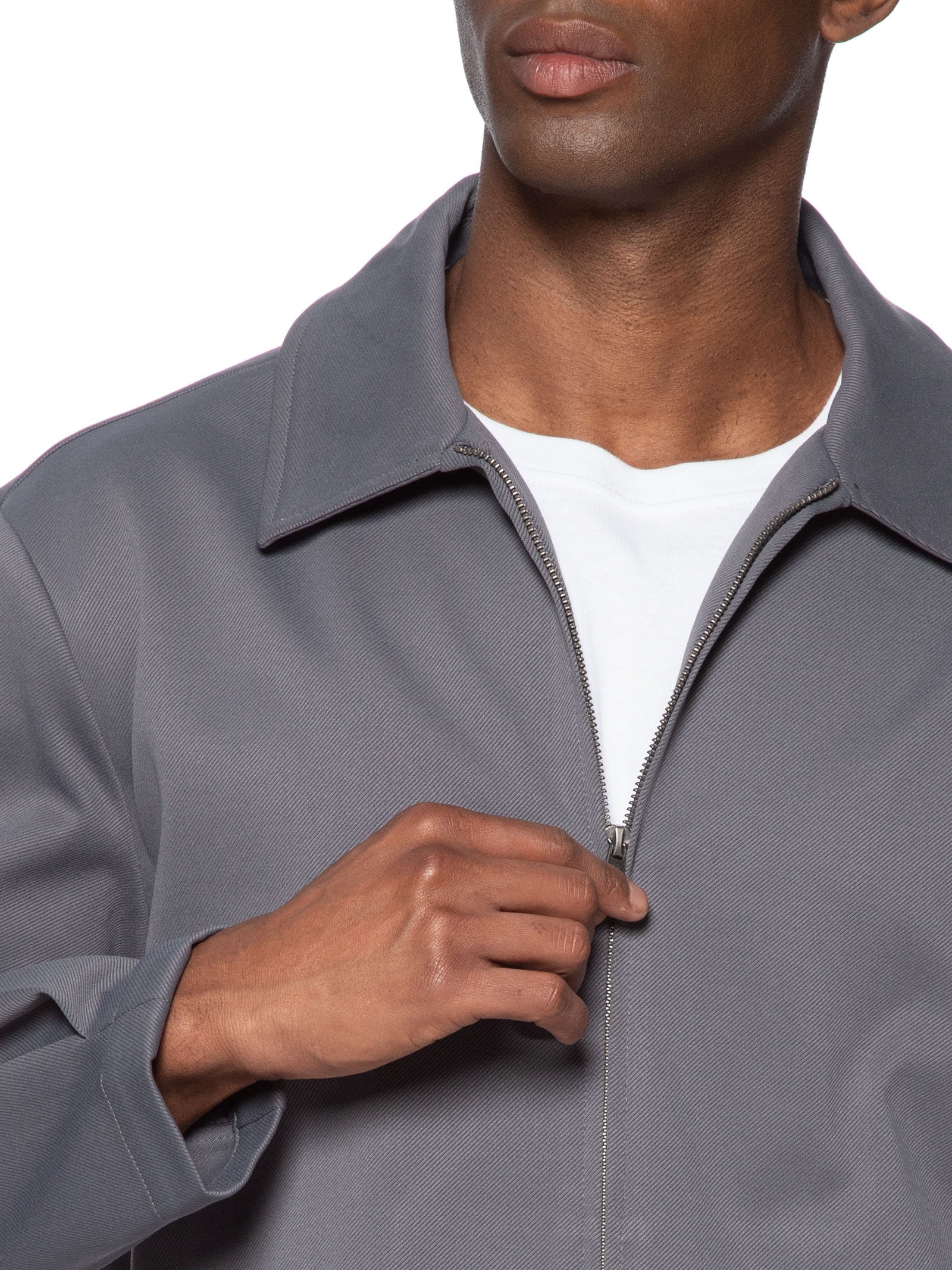 Jaqueta Masculina Box Fit Com Zíper E Bolsos Cinza Hering