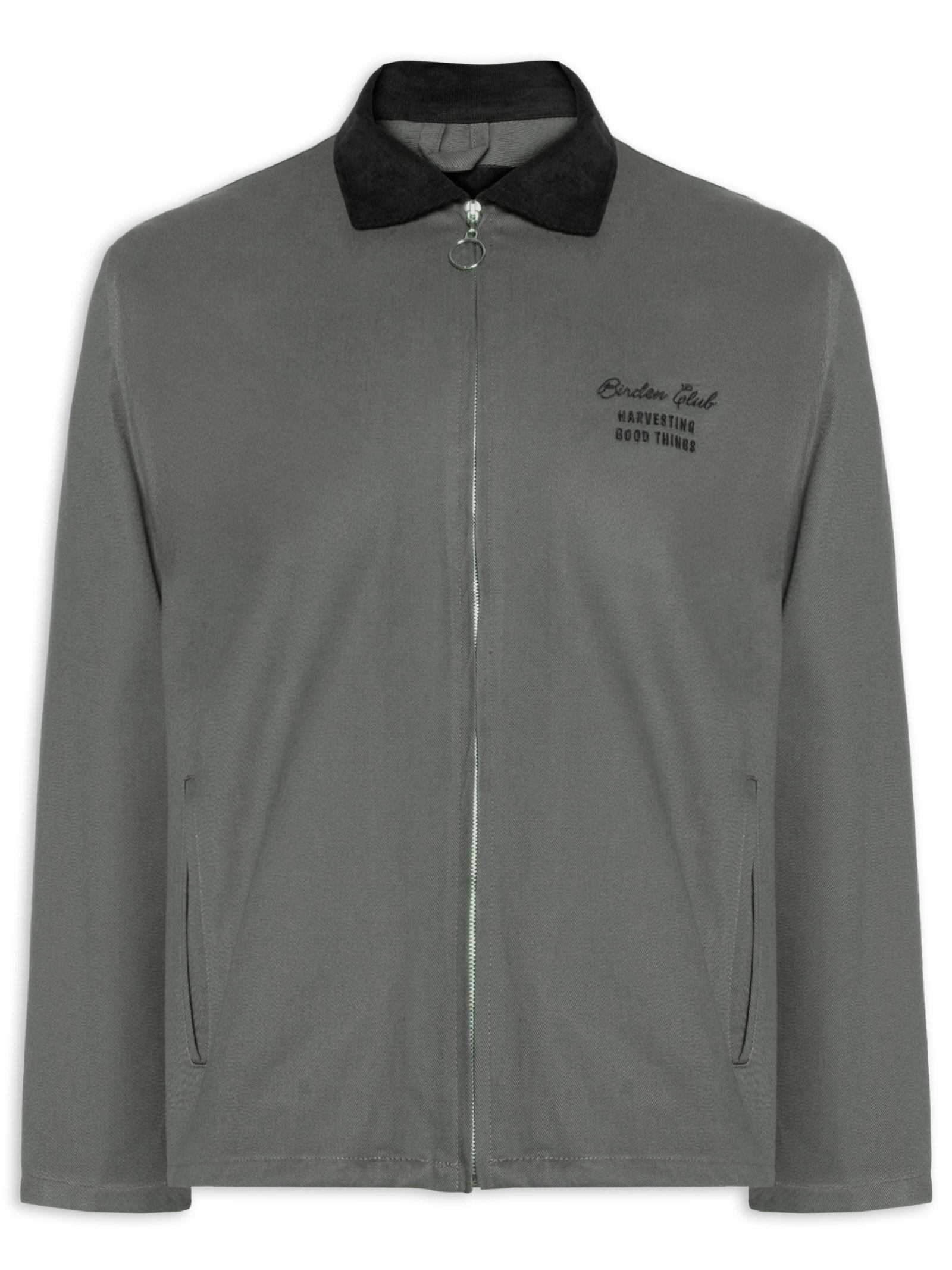 Jaqueta Masculina Boxy Twill Grey Suede Cinza Birden