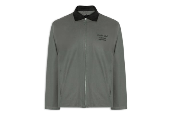 Jaqueta Masculina Boxy Twill Grey Suede - Cinza