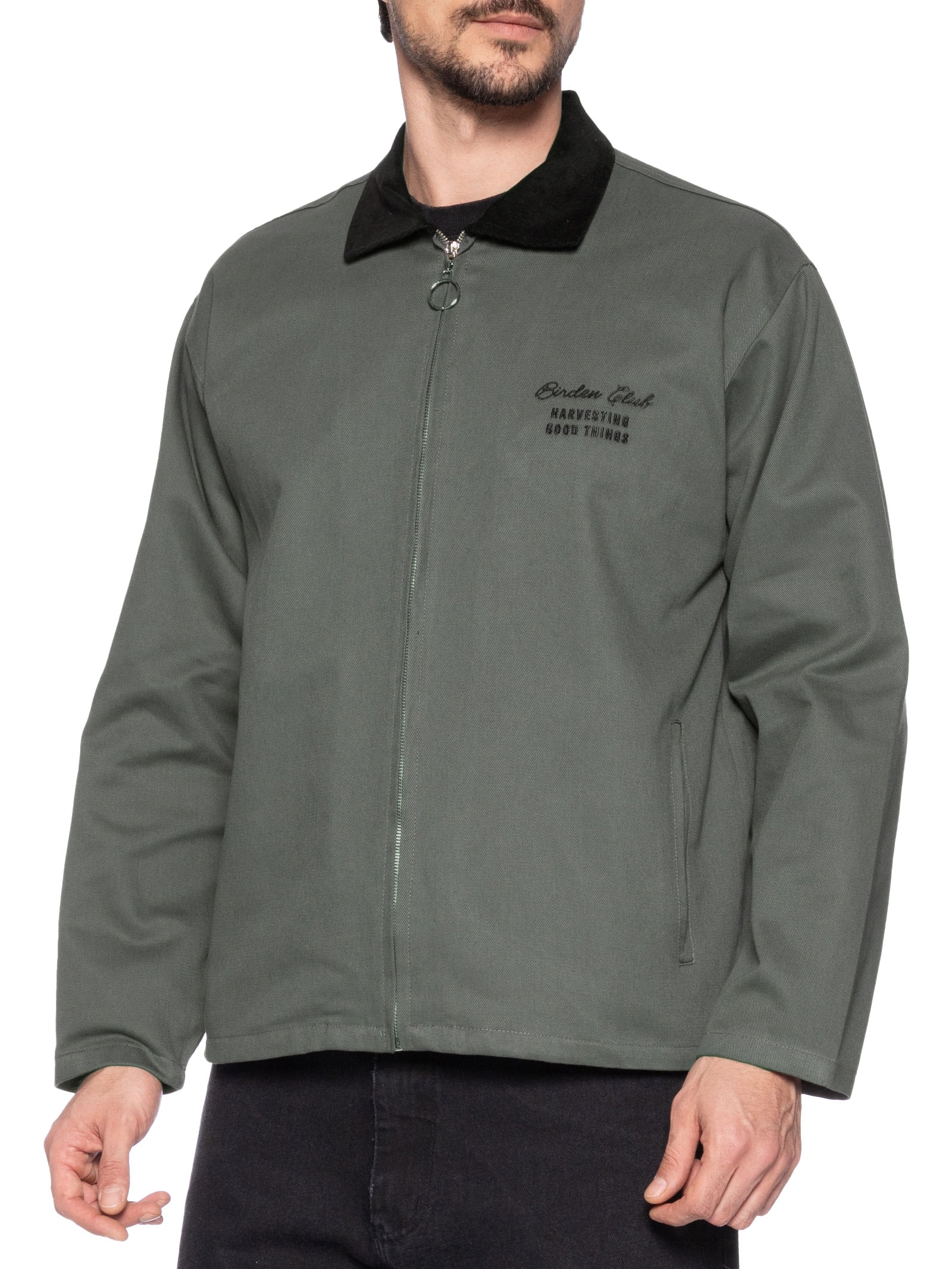 Jaqueta Masculina Boxy Twill Grey Suede Cinza Birden