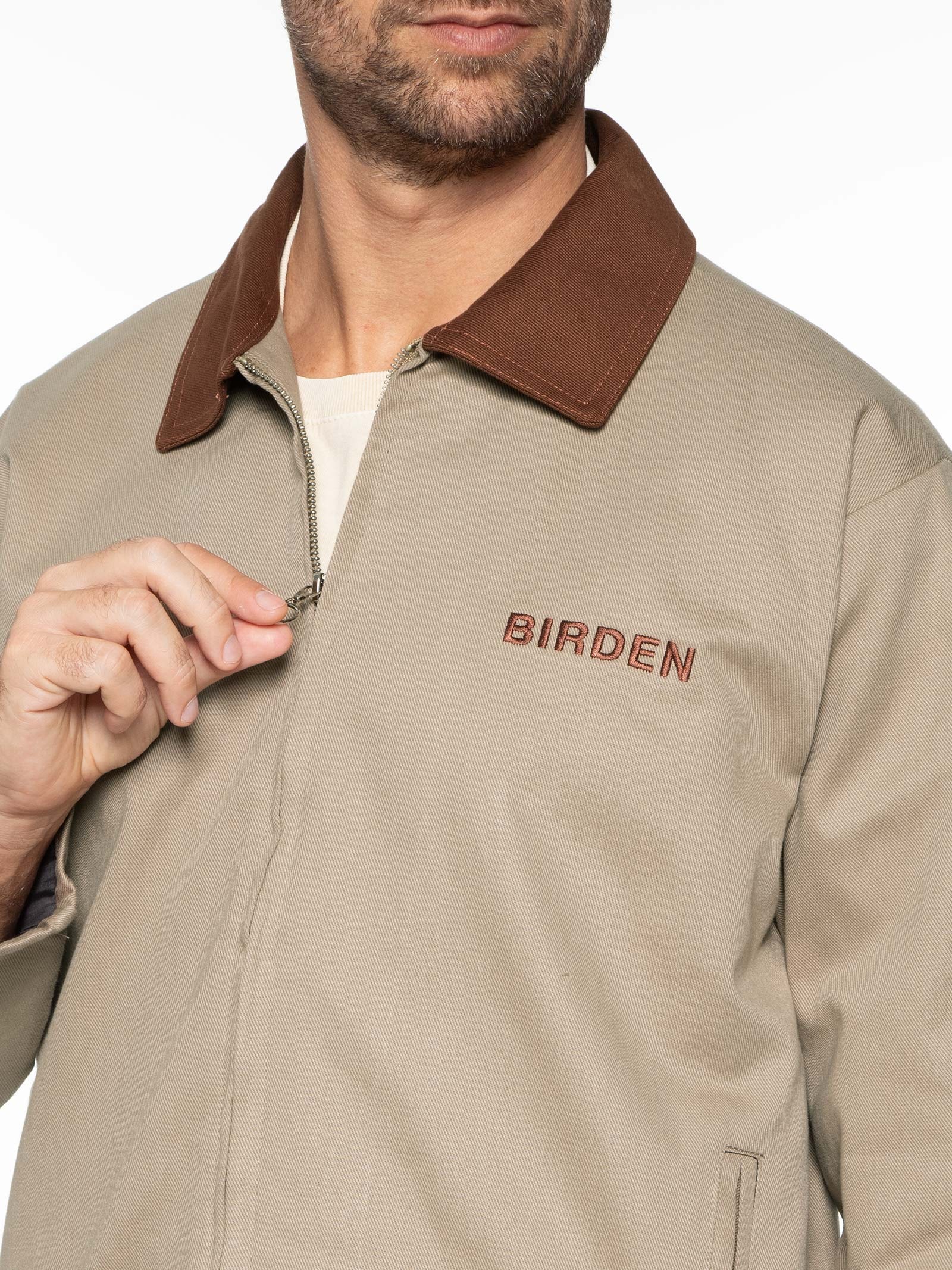 BRIEFING WIND & RAIN PULLOVER（BEIGE／M） Sweatshirt com fecho éclair regular fit | H&M Brasil