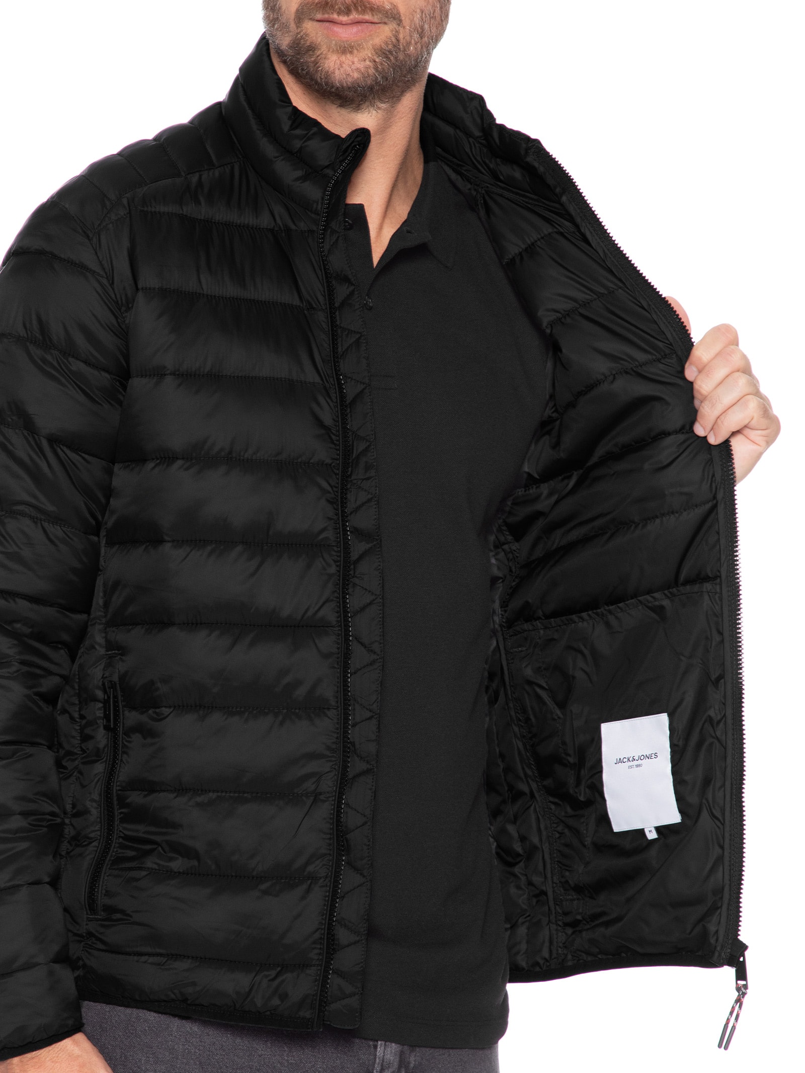 Jaqueta Masculina Bradley Light Puffer Preto Jack & Jones