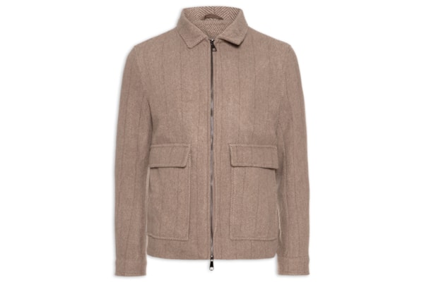 Jaqueta Masculina Casual Com Bolsa Frontal - Bege 