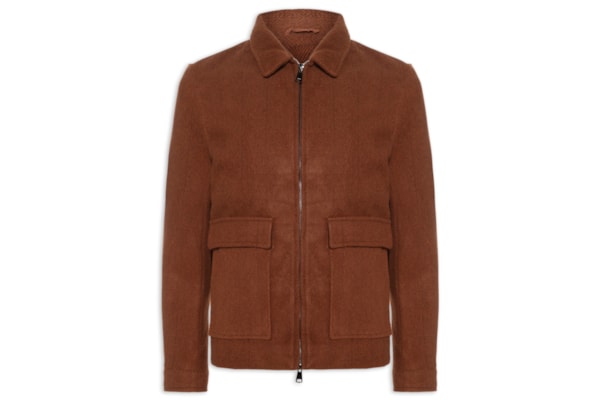 Jaqueta Masculina Casual Com Bolsa Frontal - Marrom