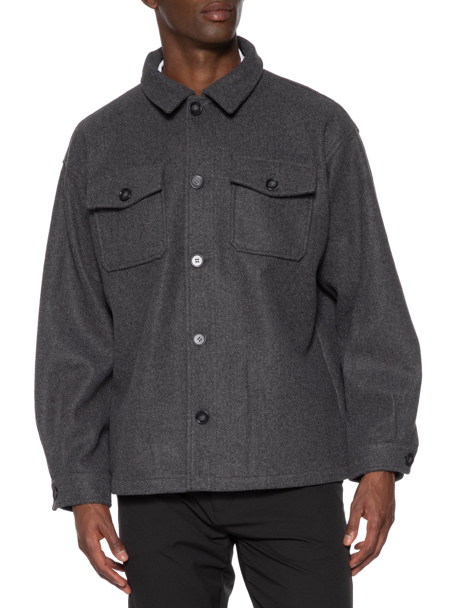 Jaqueta Masculina Casual Com Bolso Cinza Basiq Men