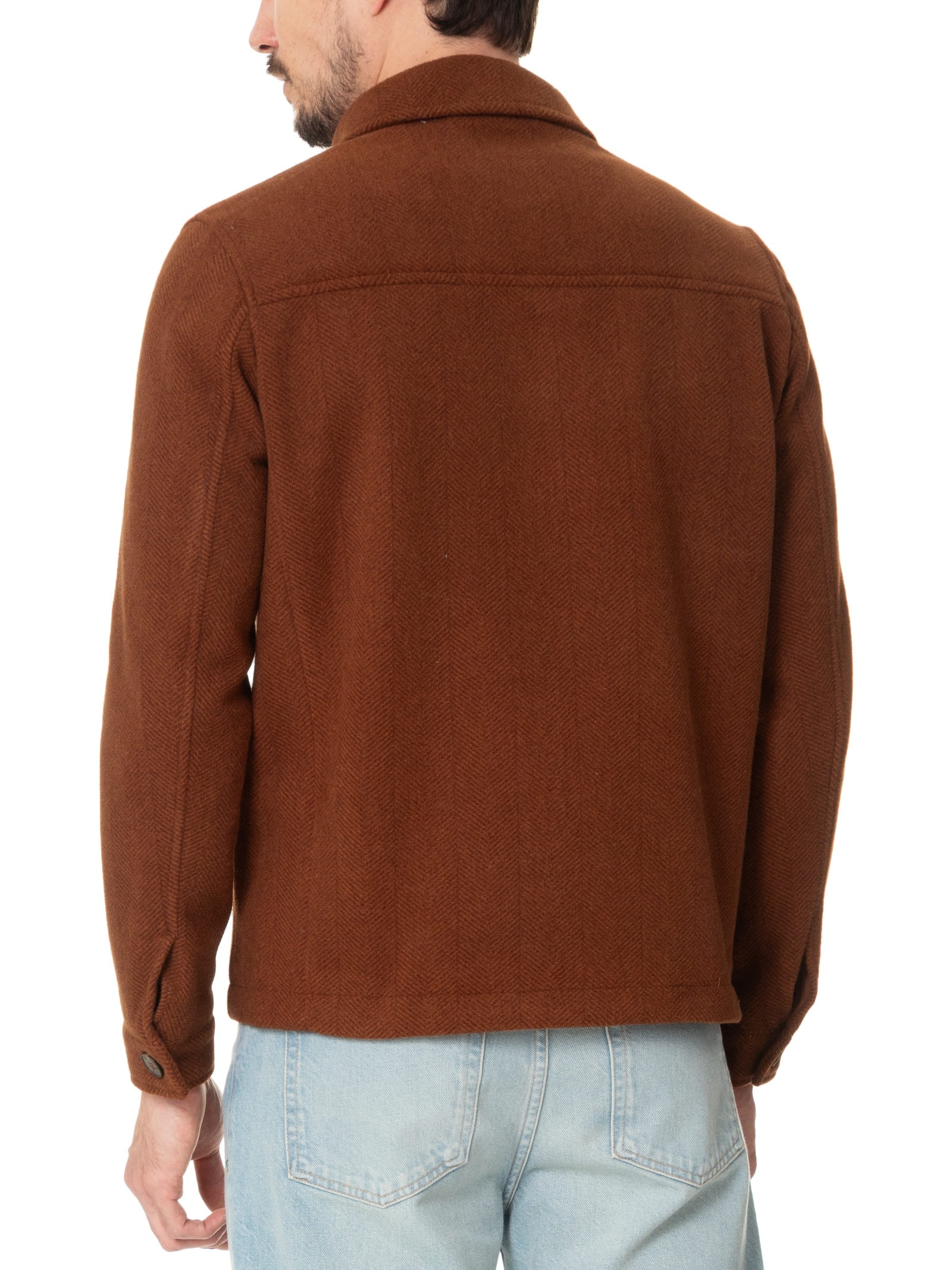 Jaqueta Masculina Casual Com Bolso Frontal Bege  Basiq Men