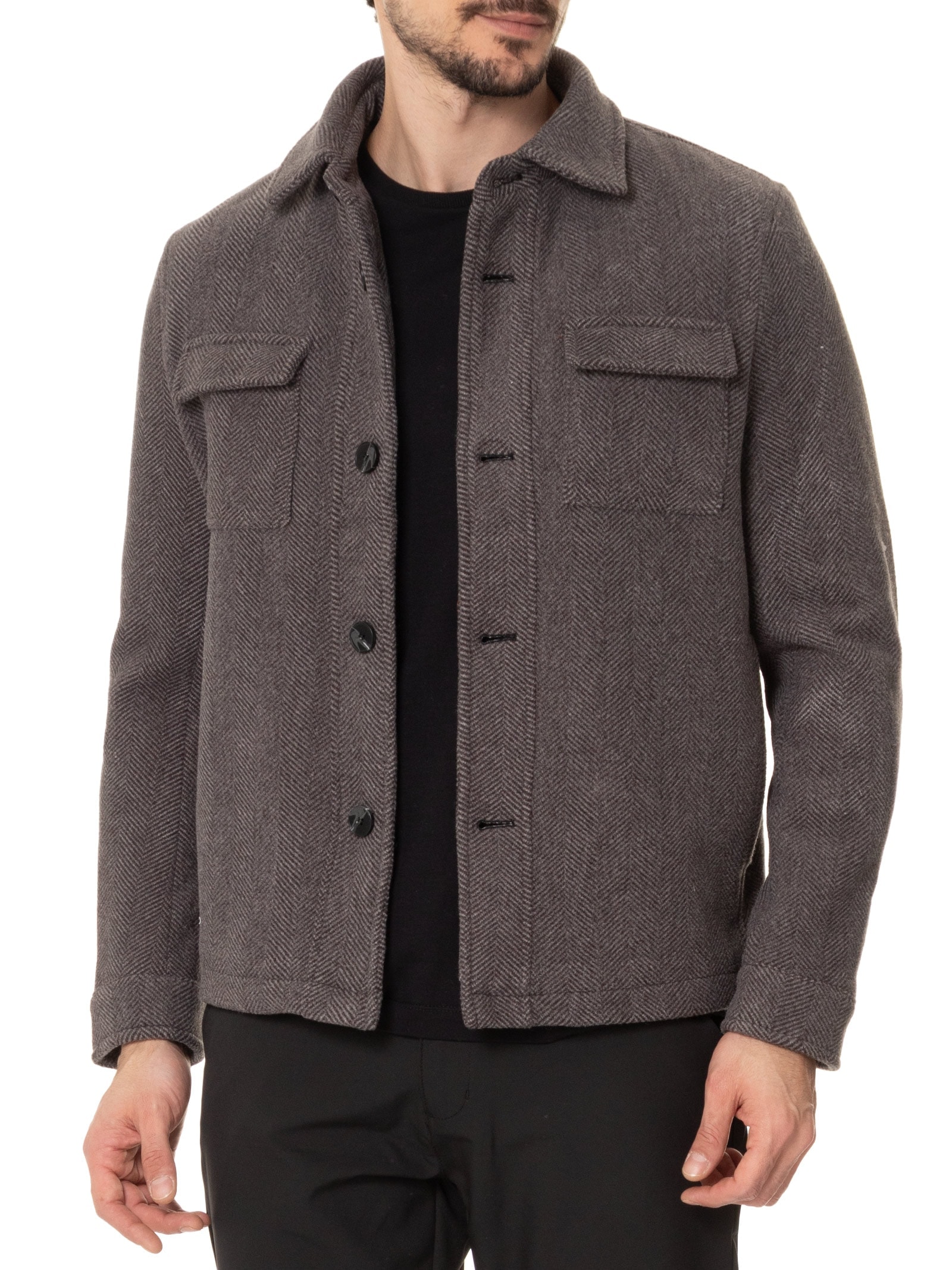 Jaqueta Masculina Casual Com Bolso Frontal Cinza Basiq Men