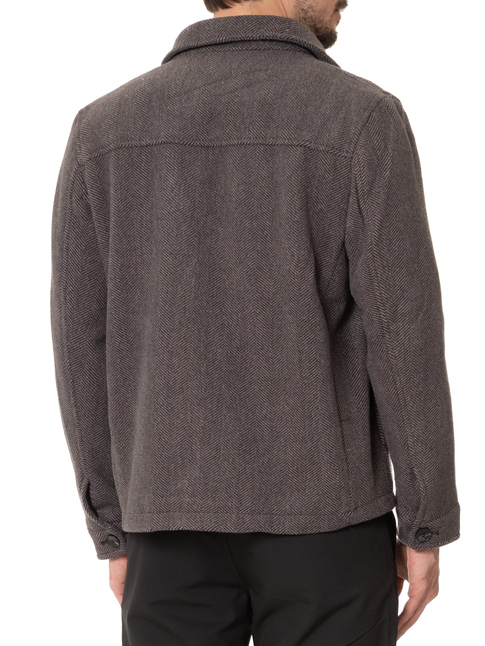 Jaqueta Masculina Casual Com Bolso Frontal Cinza Basiq Men