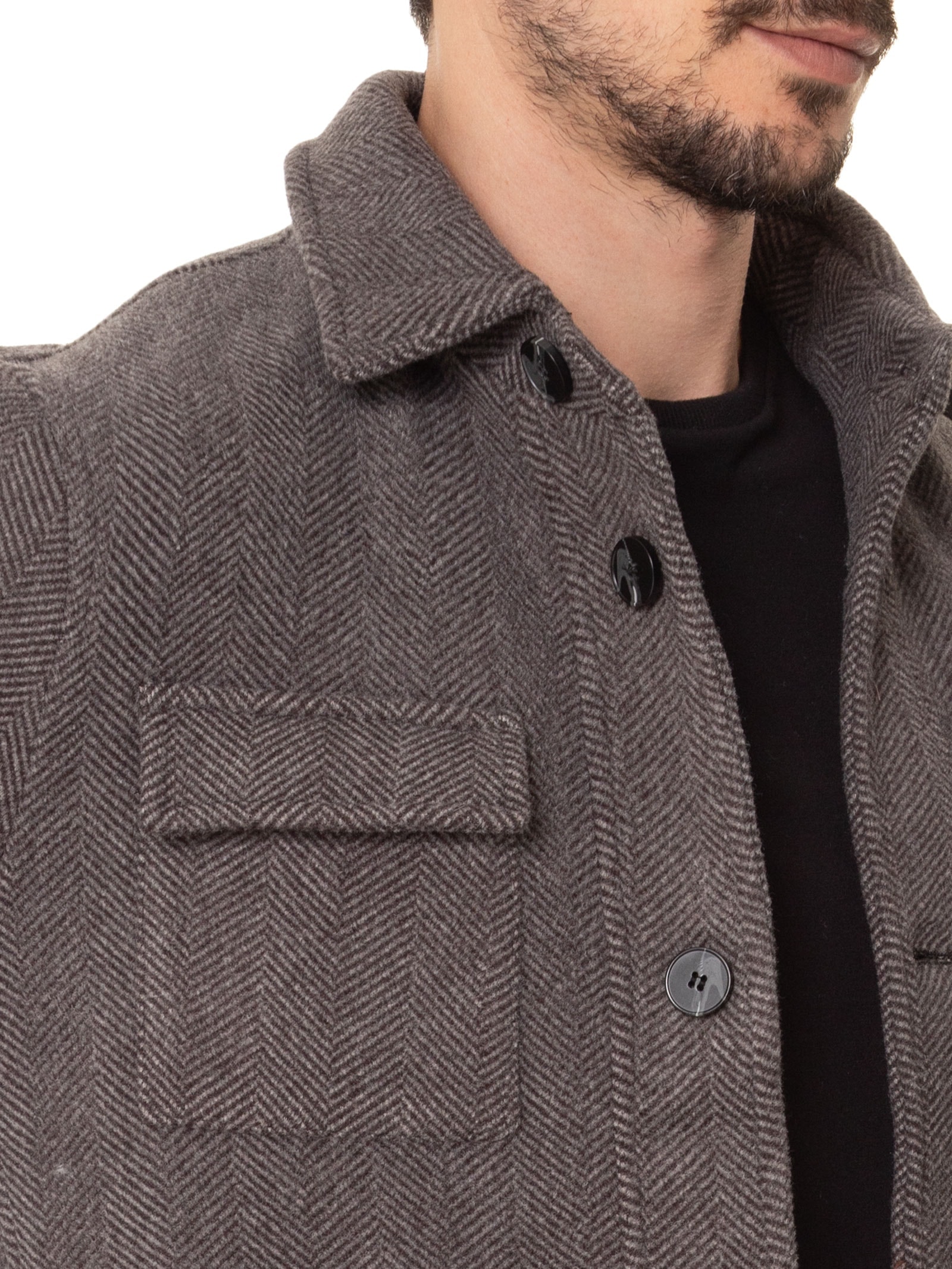 Jaqueta Masculina Casual Com Bolso Frontal Cinza Basiq Men